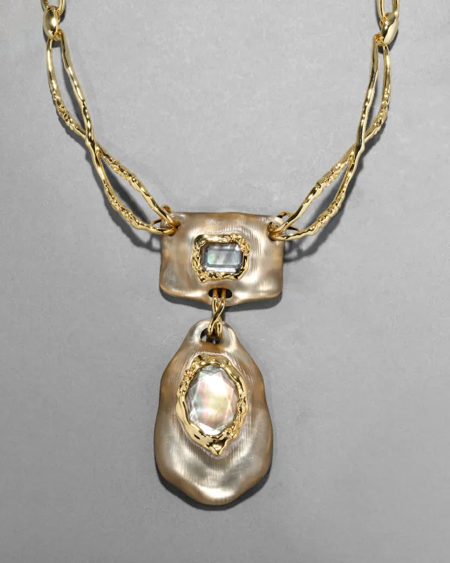 Lucite Brut Mother of Pearl Necklace- Warm Grey sold by Alexis Bittar