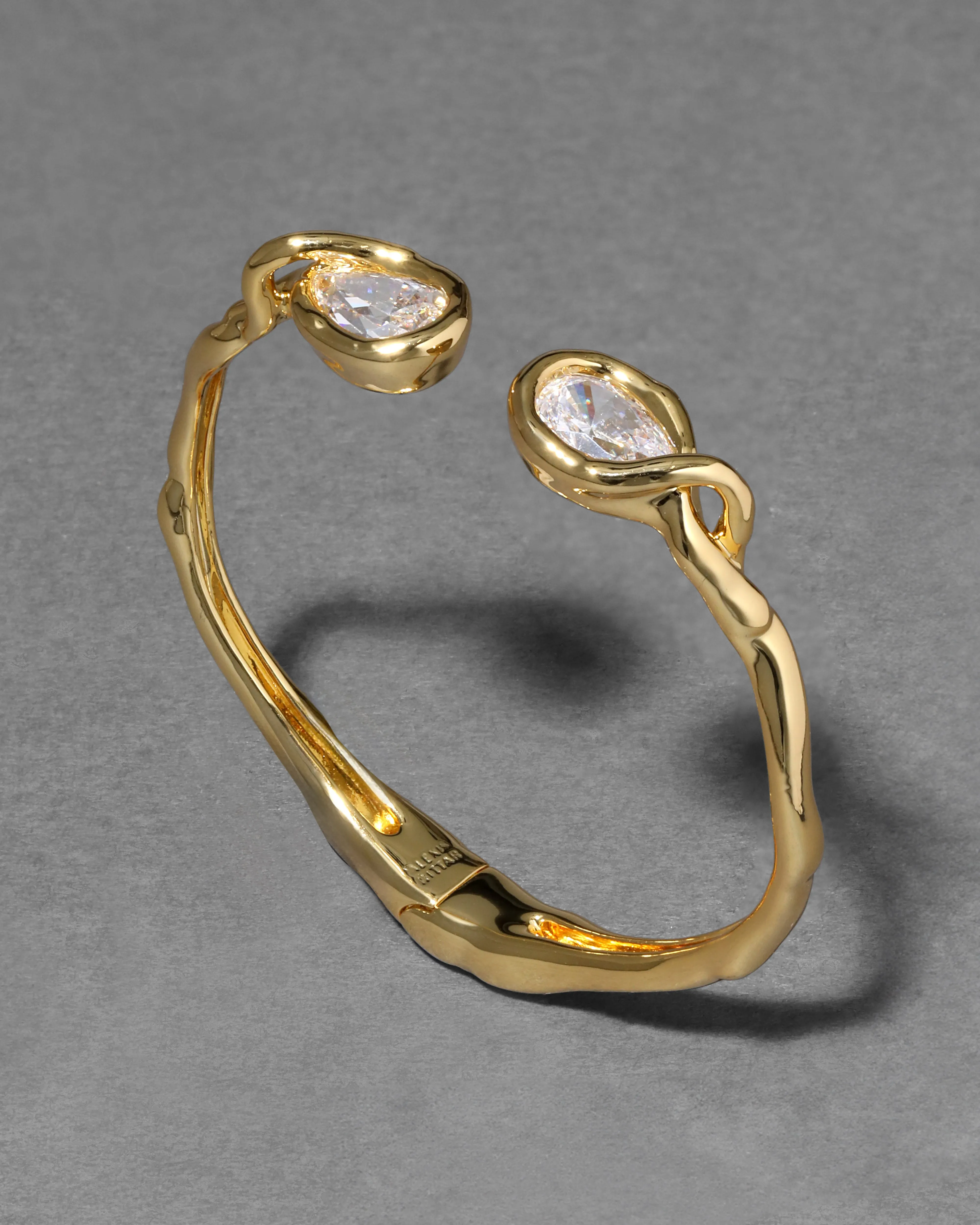 Asterales Crystal Capped Hinge Cuff Bracelet sold by Alexis Bittar