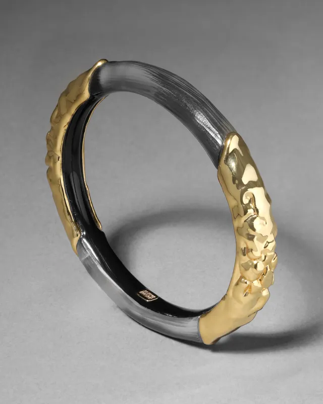 Lucite Brut Skinny Bangle- Black made by Alexis Bittar
