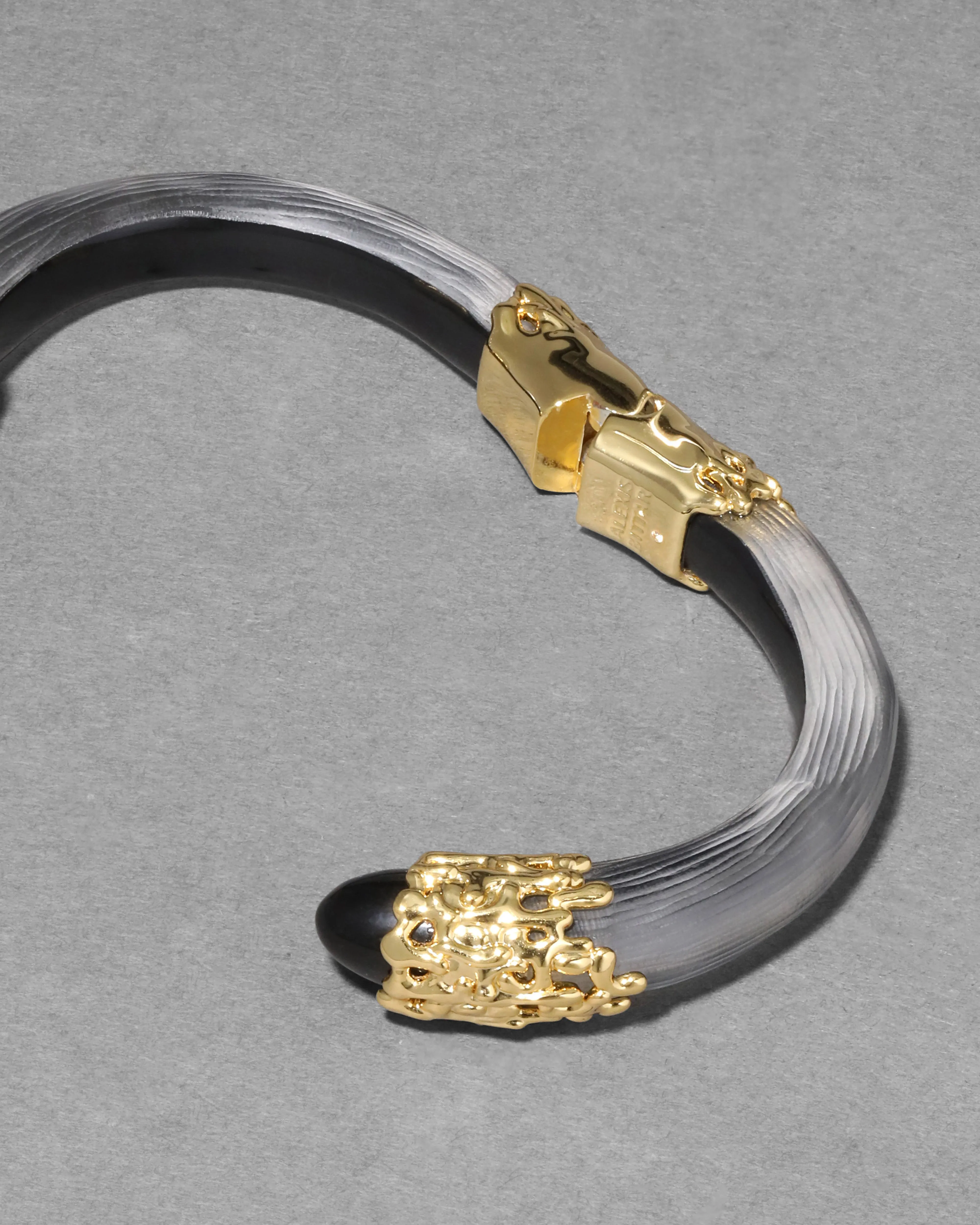 Lucite Brut Black Obsidian Hinge Bracelet- Black sold by Alexis Bittar product image thumbnail 5