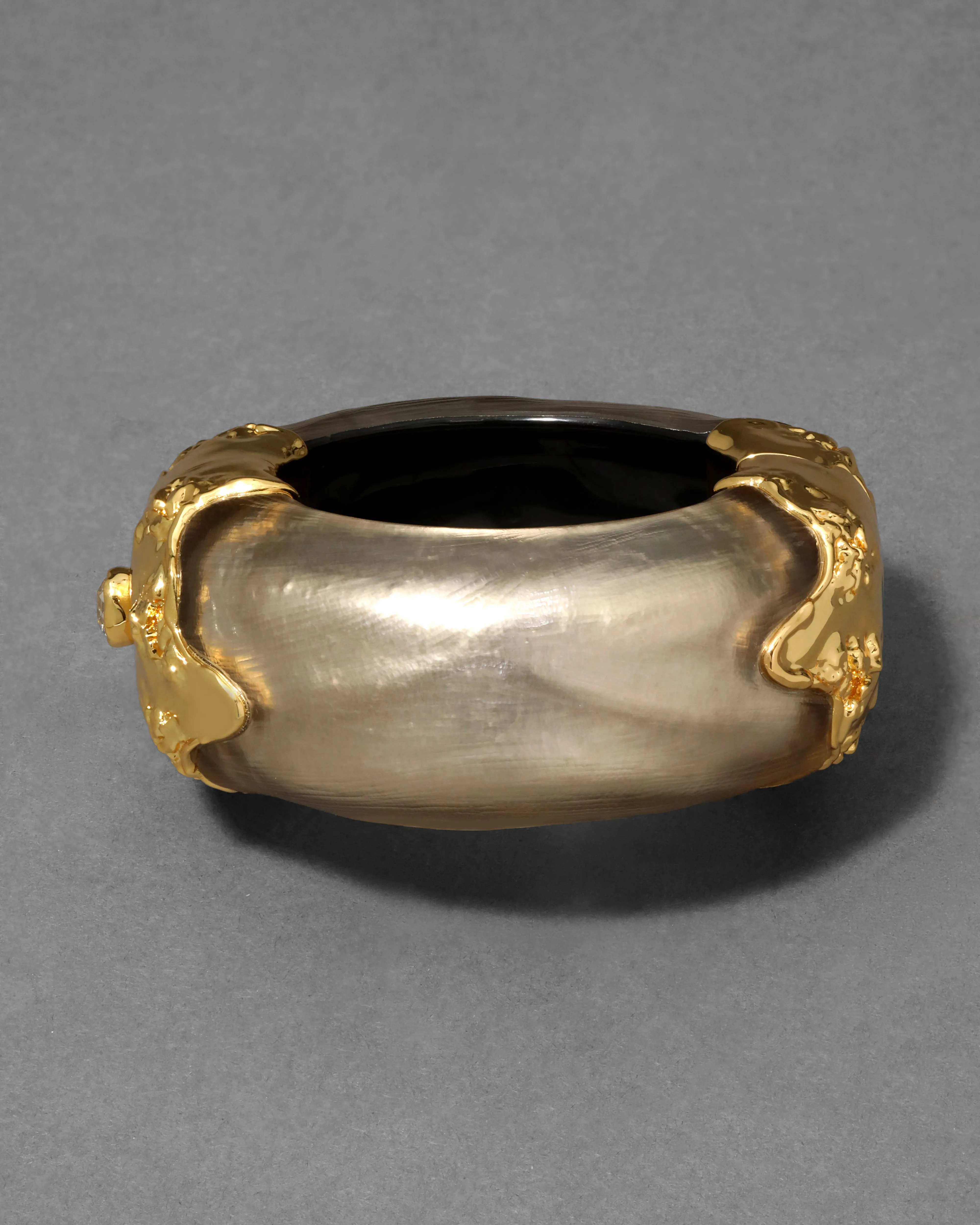 Lucite Brut Wide Hinge Bracelet- Warm Grey sold by Alexis Bittar product image thumbnail 3