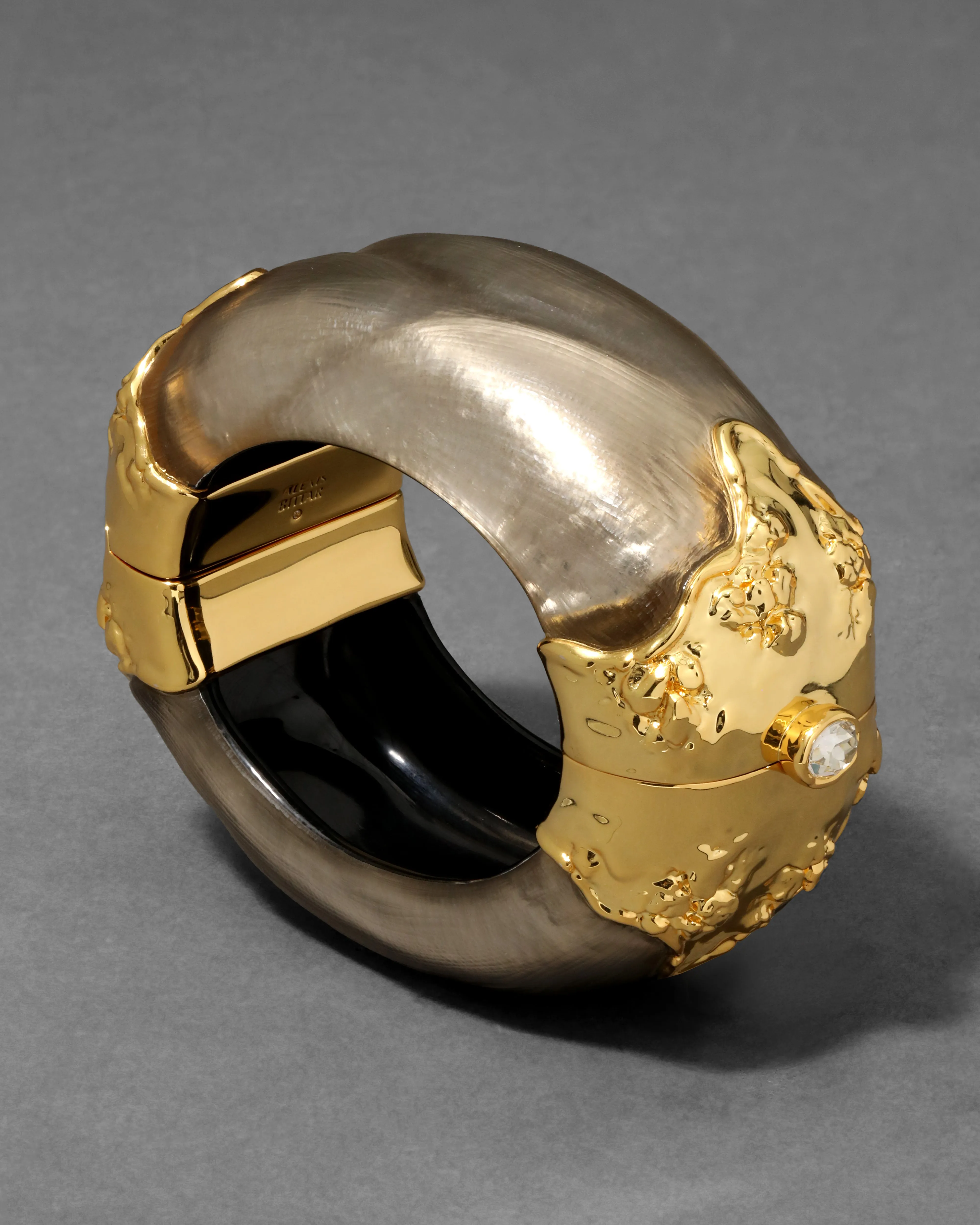 Lucite Brut Wide Hinge Bracelet- Warm Grey sold by Alexis Bittar product image thumbnail 2