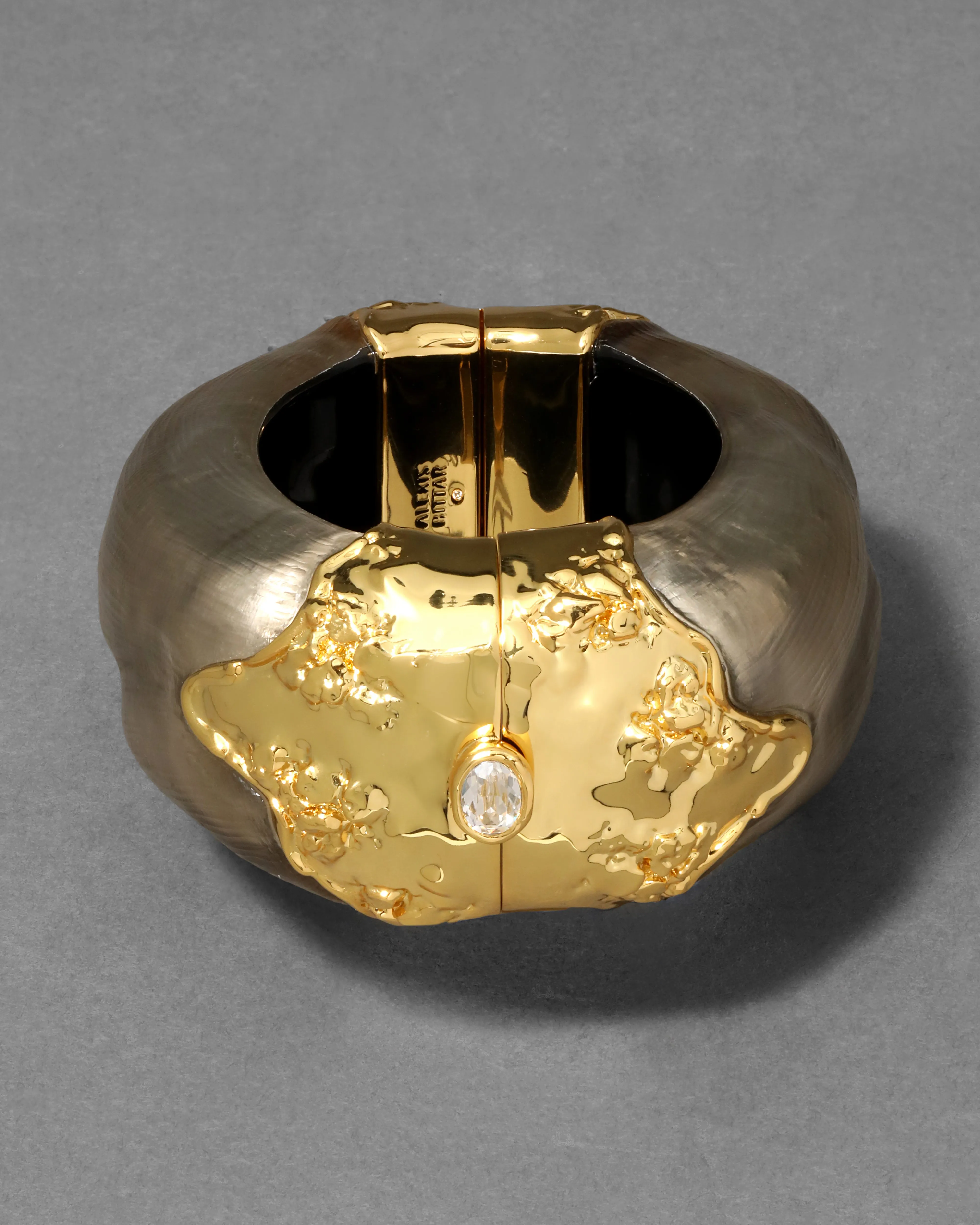 Lucite Brut Wide Hinge Bracelet- Warm Grey sold by Alexis Bittar product image thumbnail 4