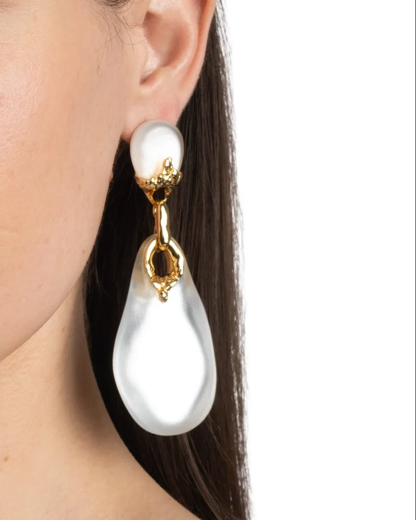 Lucite Brut Large Drop Post Earring- Silver sold by Alexis Bittar product image thumbnail 2
