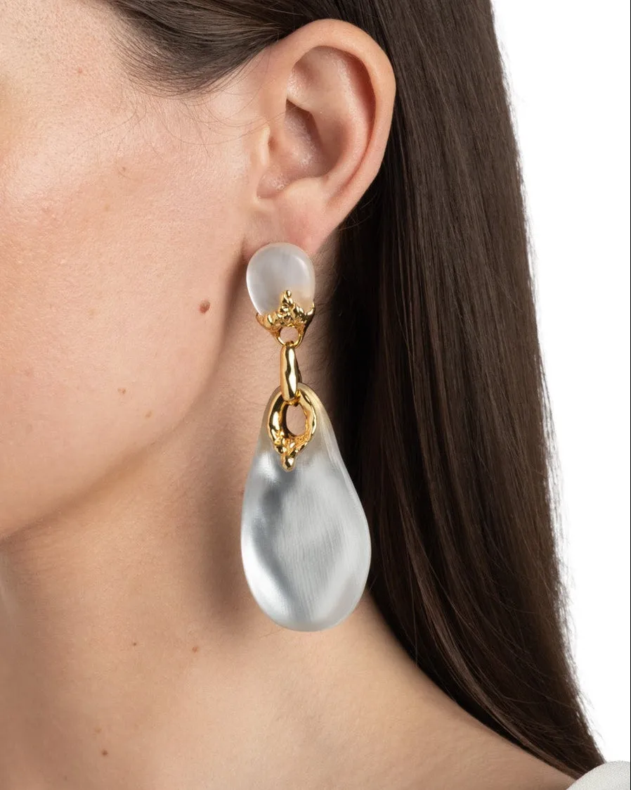 Lucite Brut Large Drop Post Earring- Silver sold by Alexis Bittar product image thumbnail 3