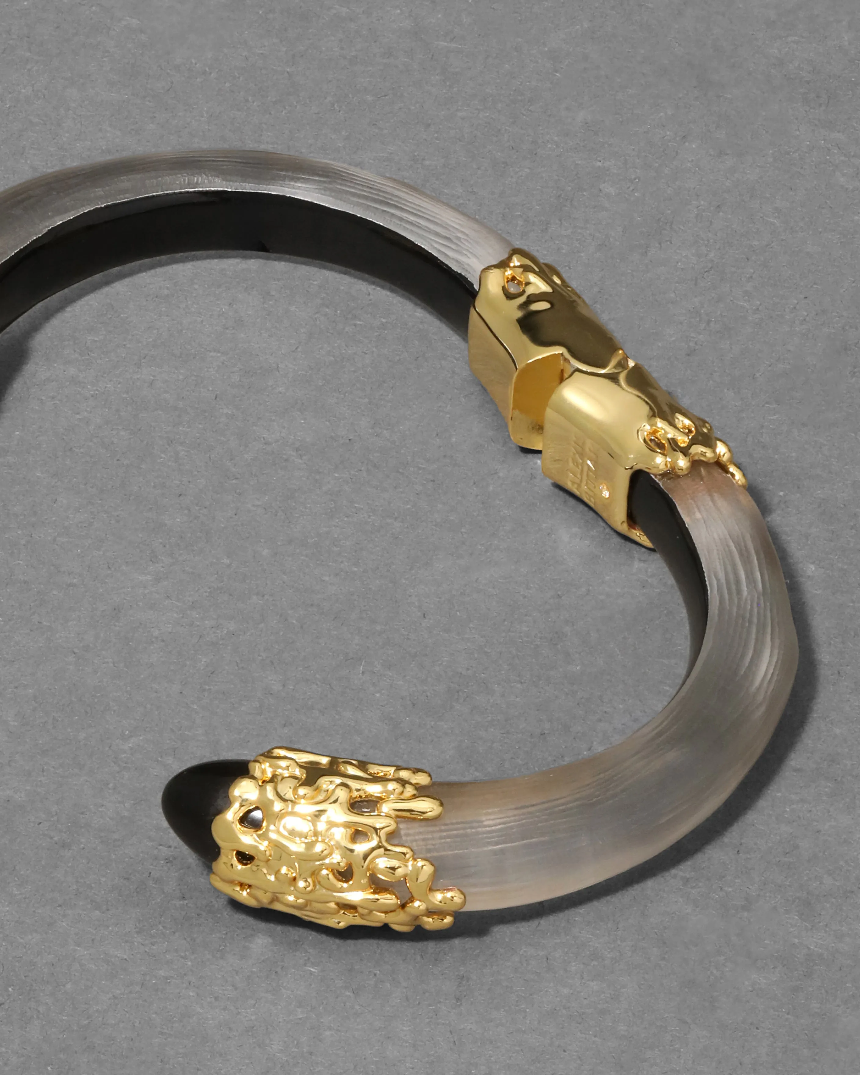 Lucite Brut Black Obsidian Hinge Bracelet- Warm Grey sold by Alexis Bittar product image thumbnail 5