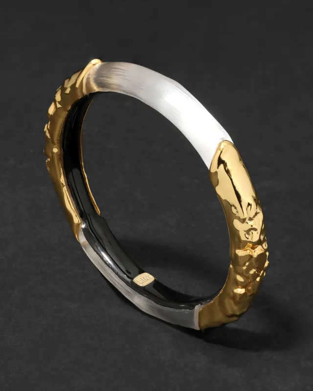 Lucite Brut Skinny Bangle- Silver sold by Alexis Bittar