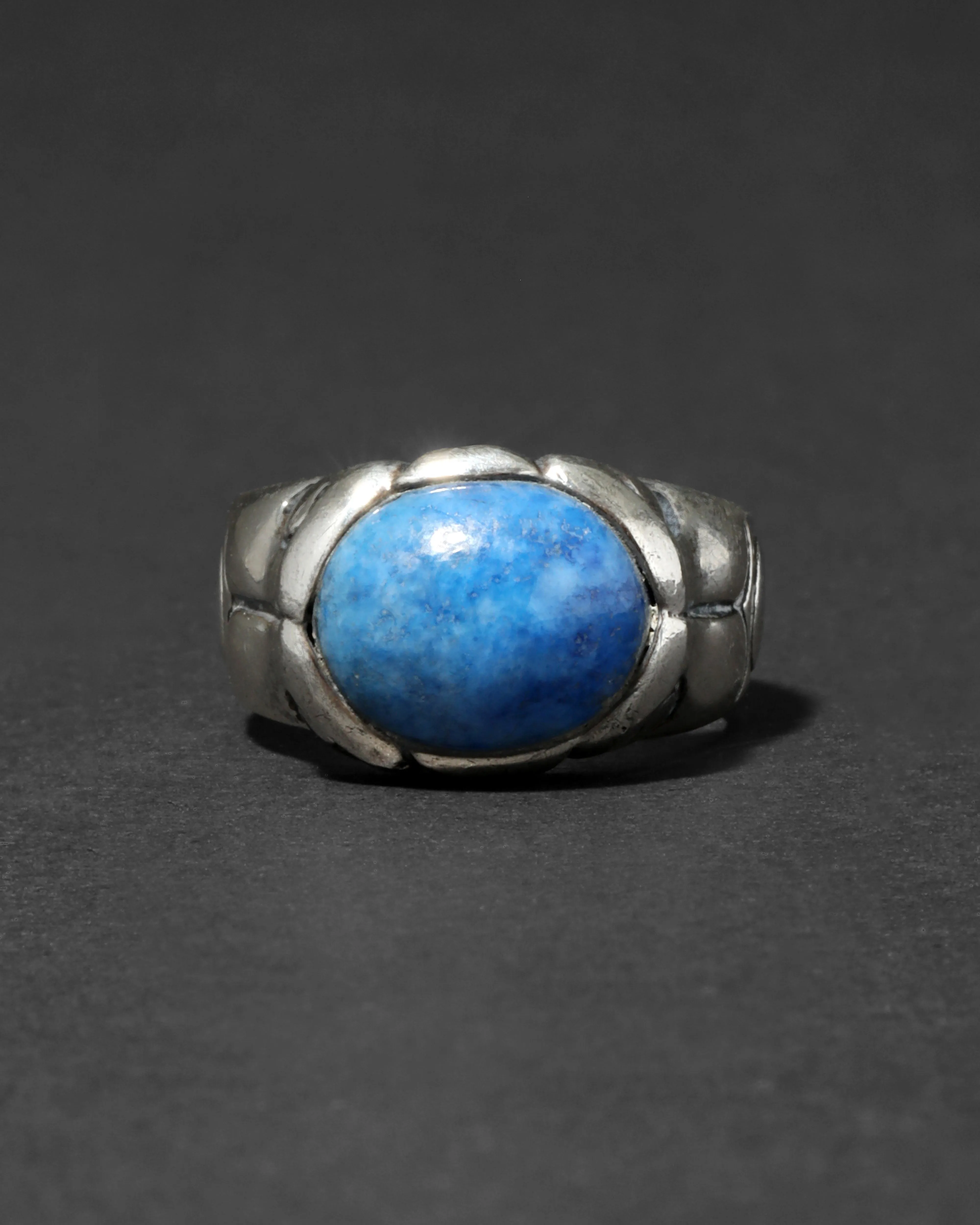 Vintage 1950s Sterling Silver & Sodalite Handmade Ring sold by Alexis Bittar product image thumbnail 2