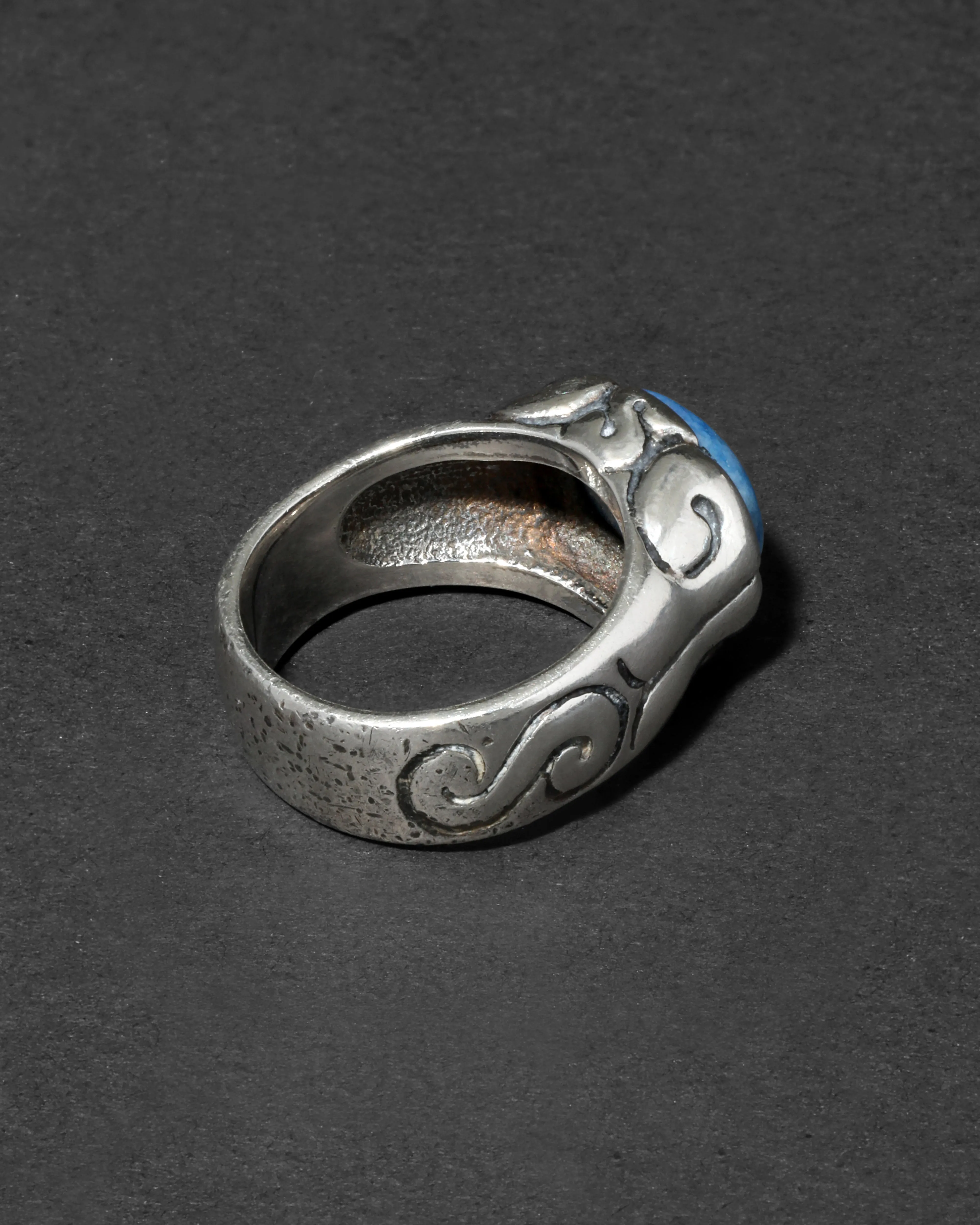 Vintage 1950s Sterling Silver & Sodalite Handmade Ring sold by Alexis Bittar product image thumbnail 3