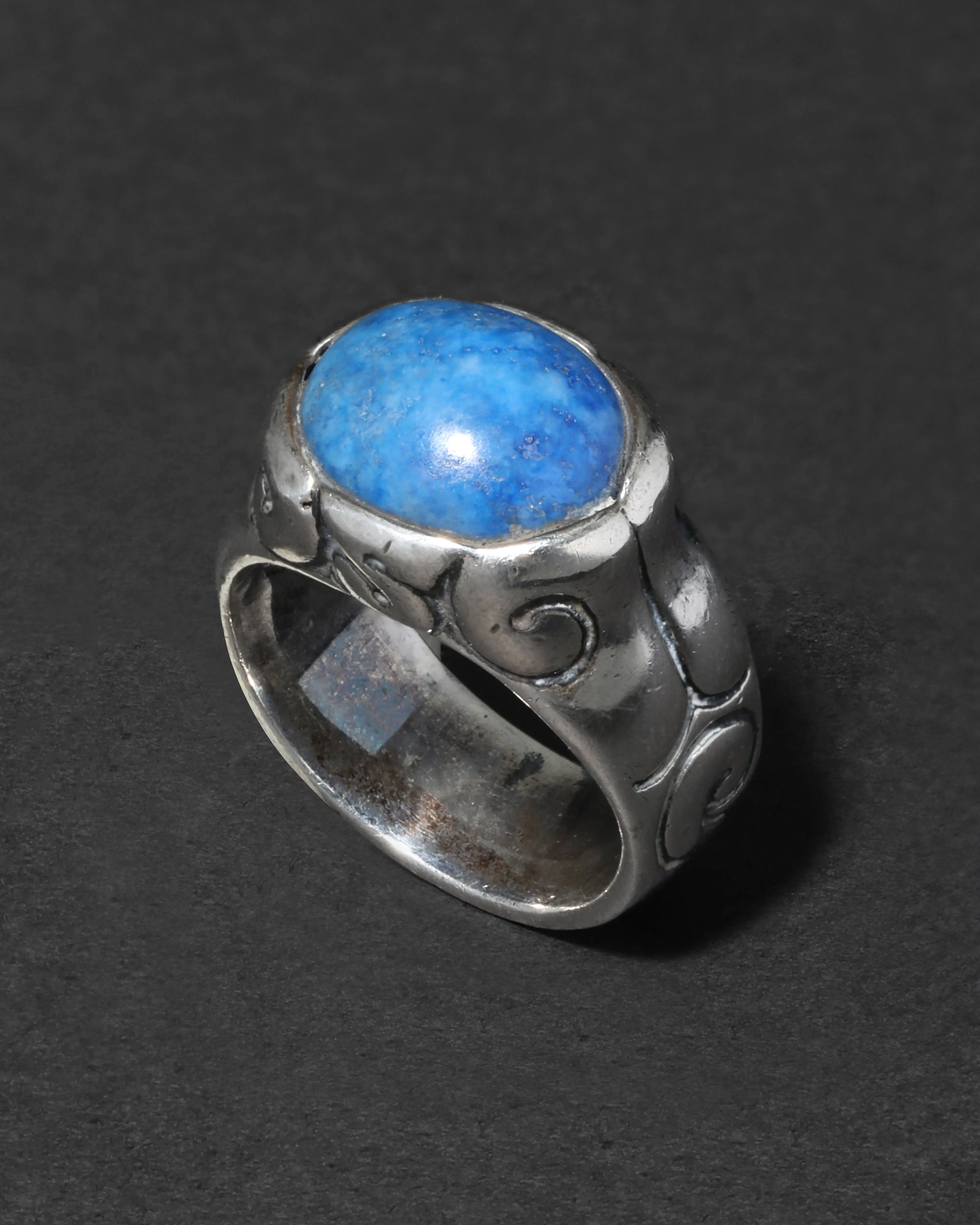 Vintage 1950s Sterling Silver & Sodalite Handmade Ring sold by Alexis Bittar