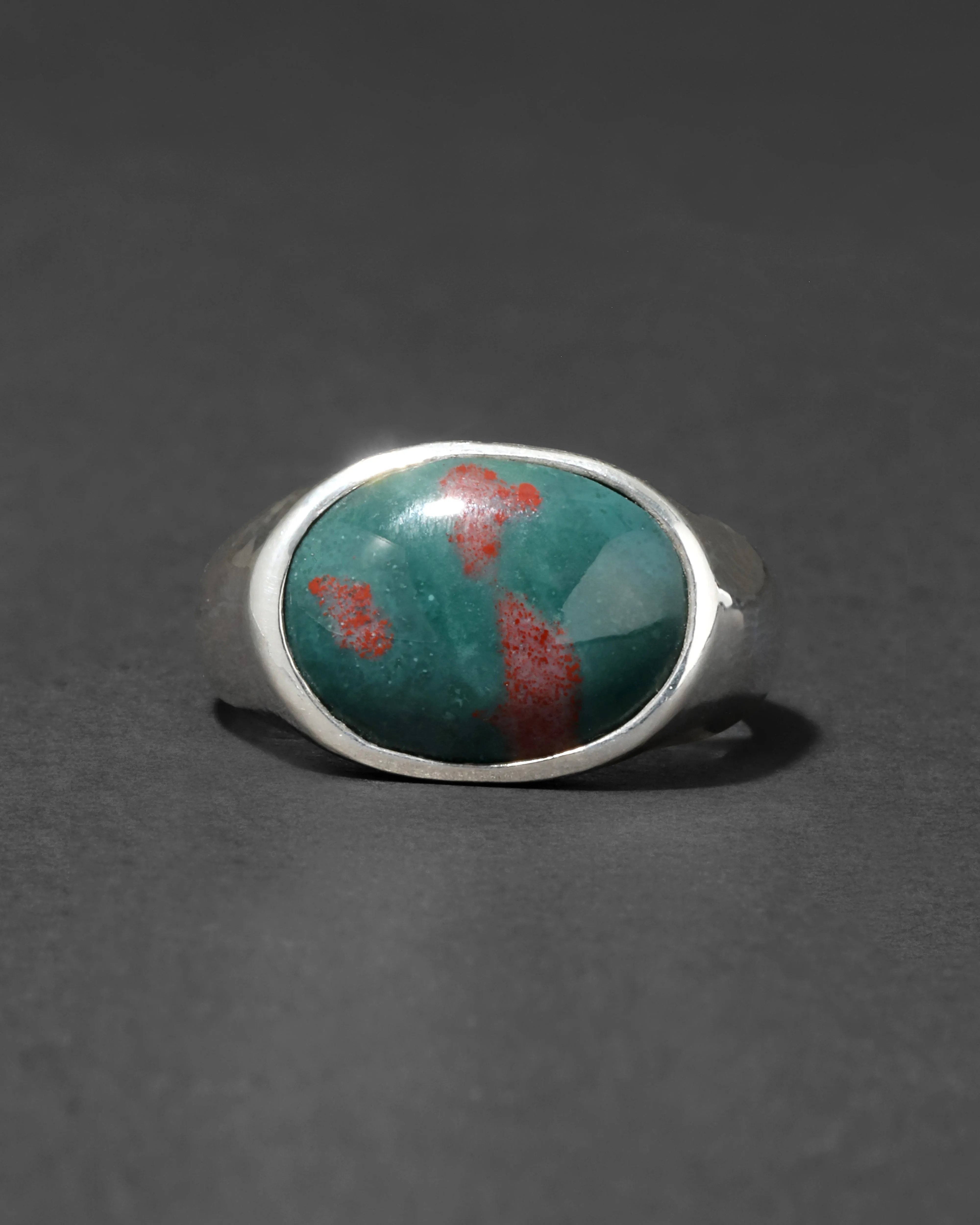 Vintage 1980s Sterling Silver & Bloodstone Men's Ring sold by Alexis Bittar product image thumbnail 2