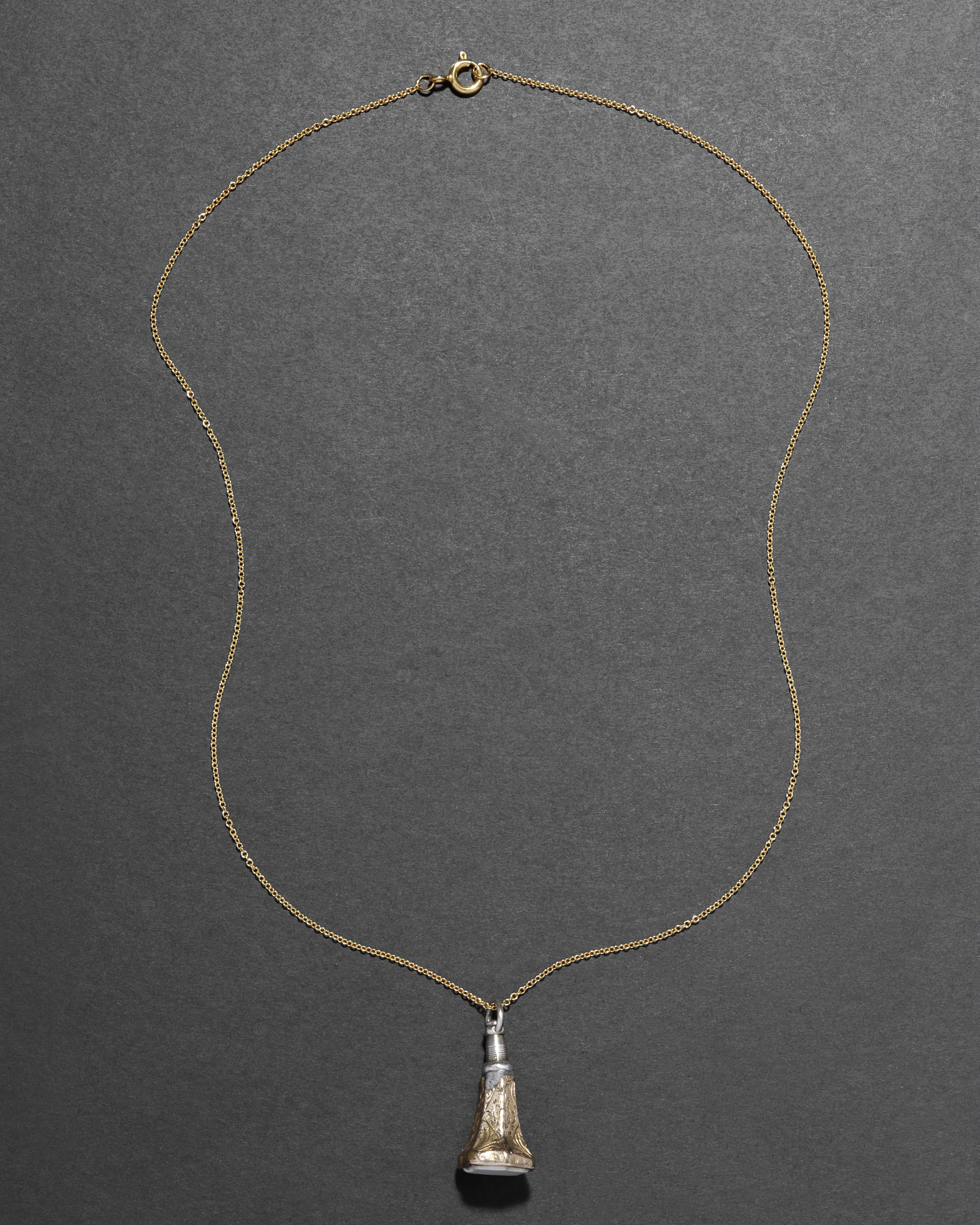 Antique Victorian 1800s 14k Gold FIll & White Onyx Watch Fob Necklace sold by Alexis Bittar product image thumbnail 3