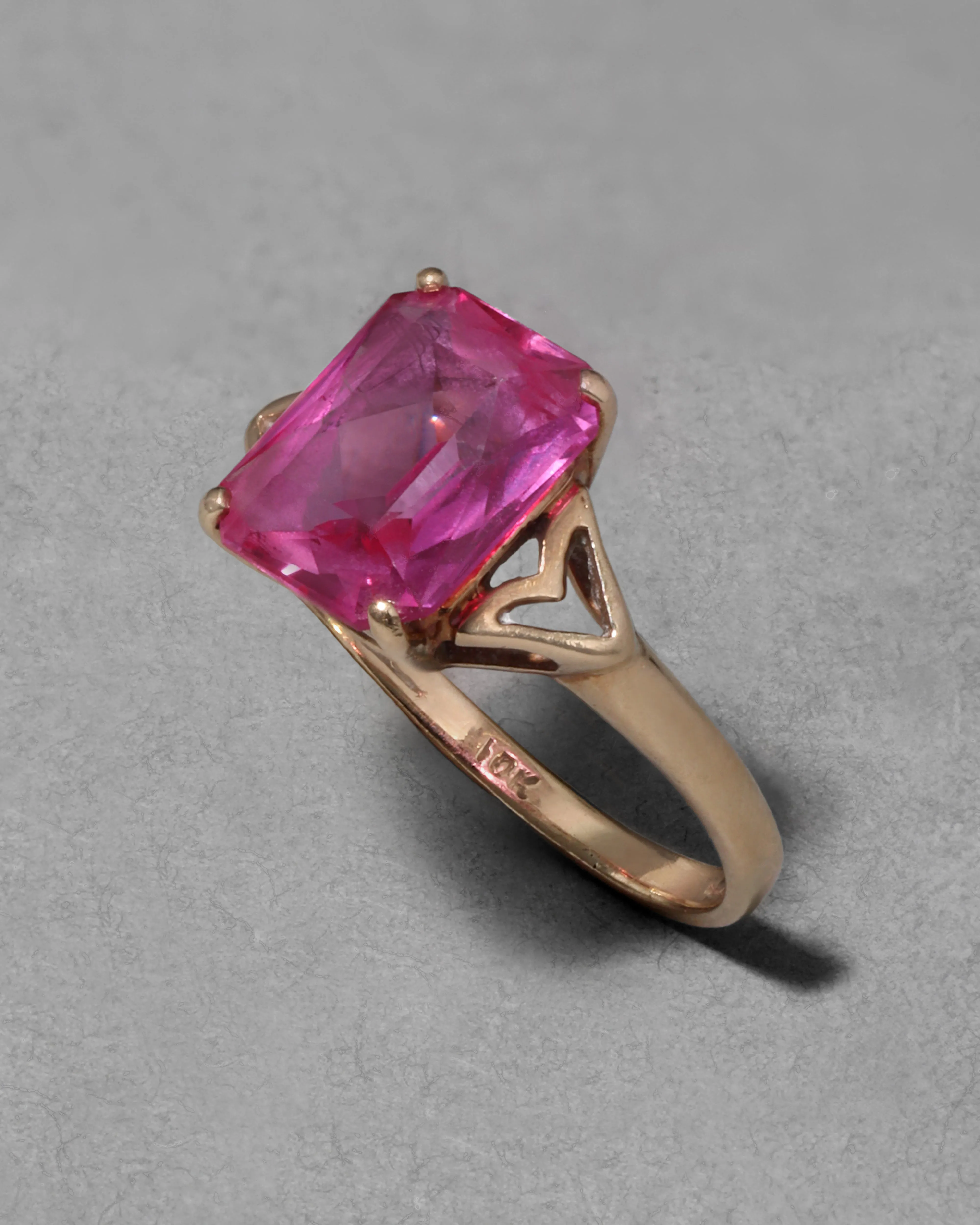 Vintage 1980s 10k Gold & Ruby Crystal Cocktail Ring sold by Alexis Bittar product image thumbnail 2
