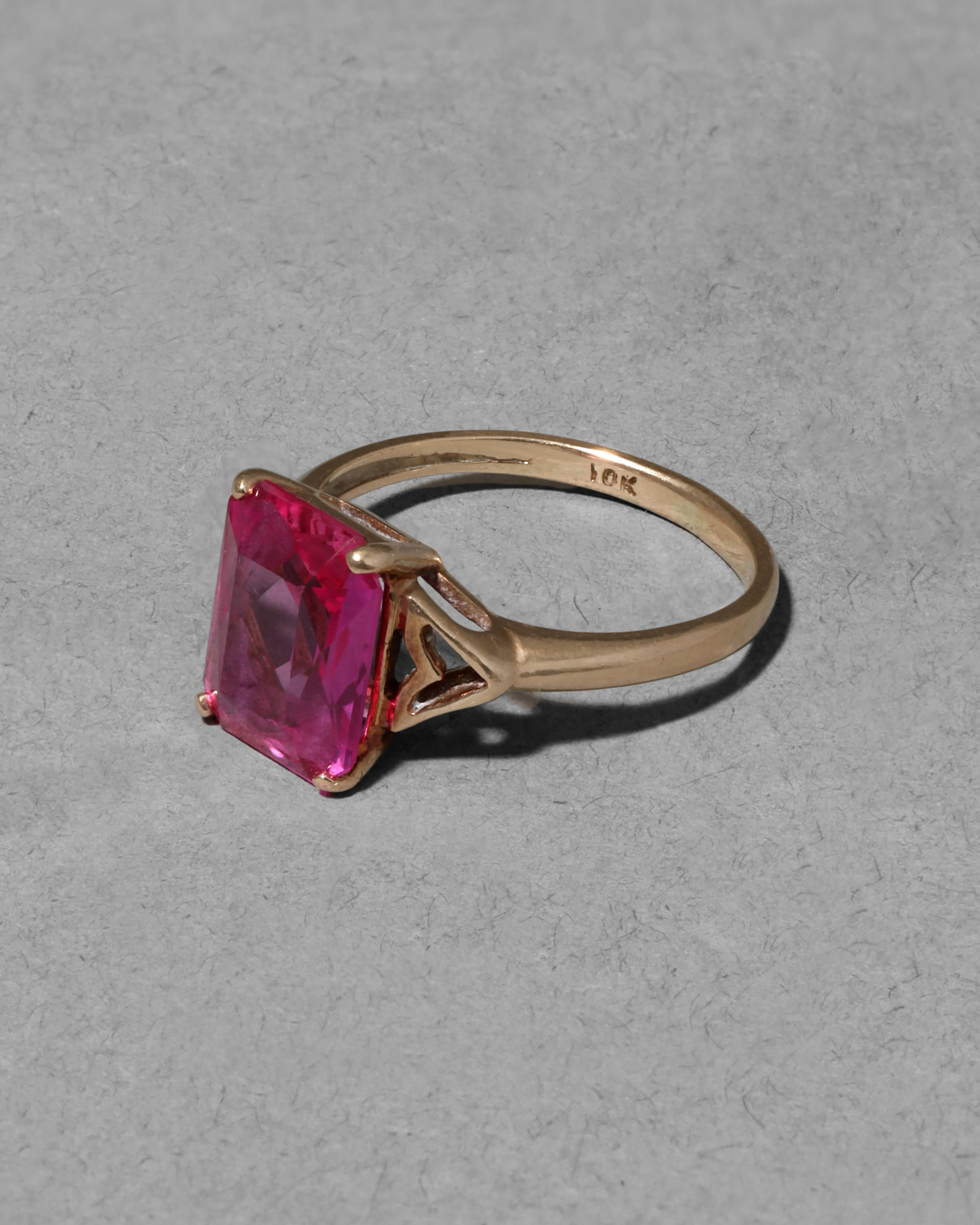 Vintage 1980s 10k Gold & Ruby Crystal Cocktail Ring sold by Alexis Bittar product image thumbnail 3