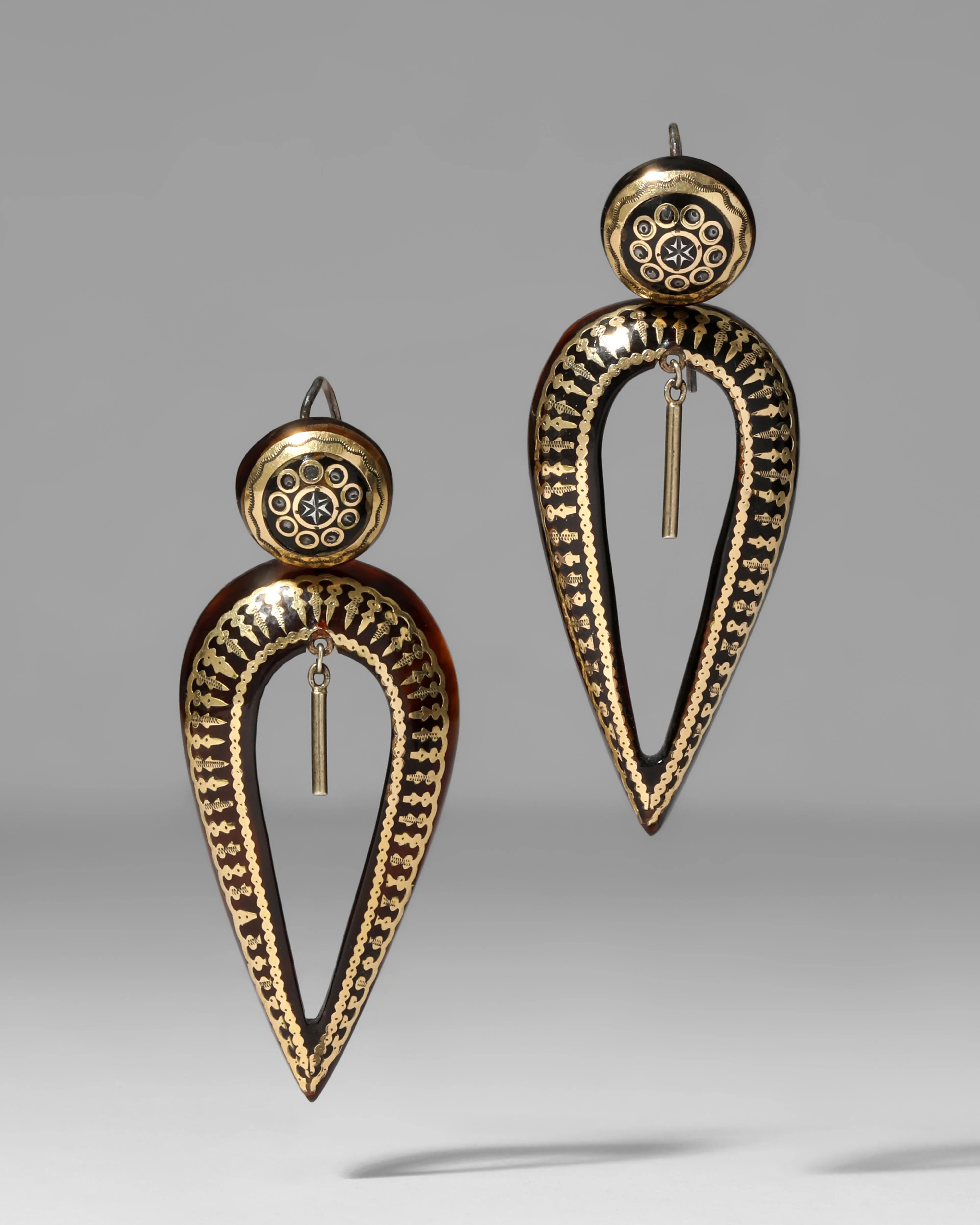 Antique 1800s 14k Gold with Tortoise Earring sold by Alexis Bittar