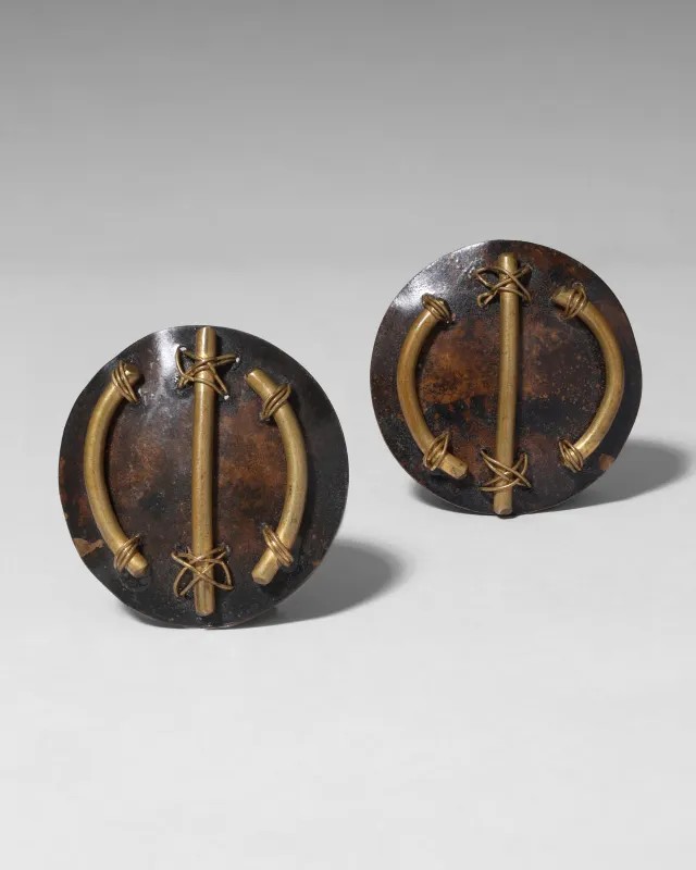 Vintage 1970s Artist Made Brass Clip On Earring made by Alexis Bittar