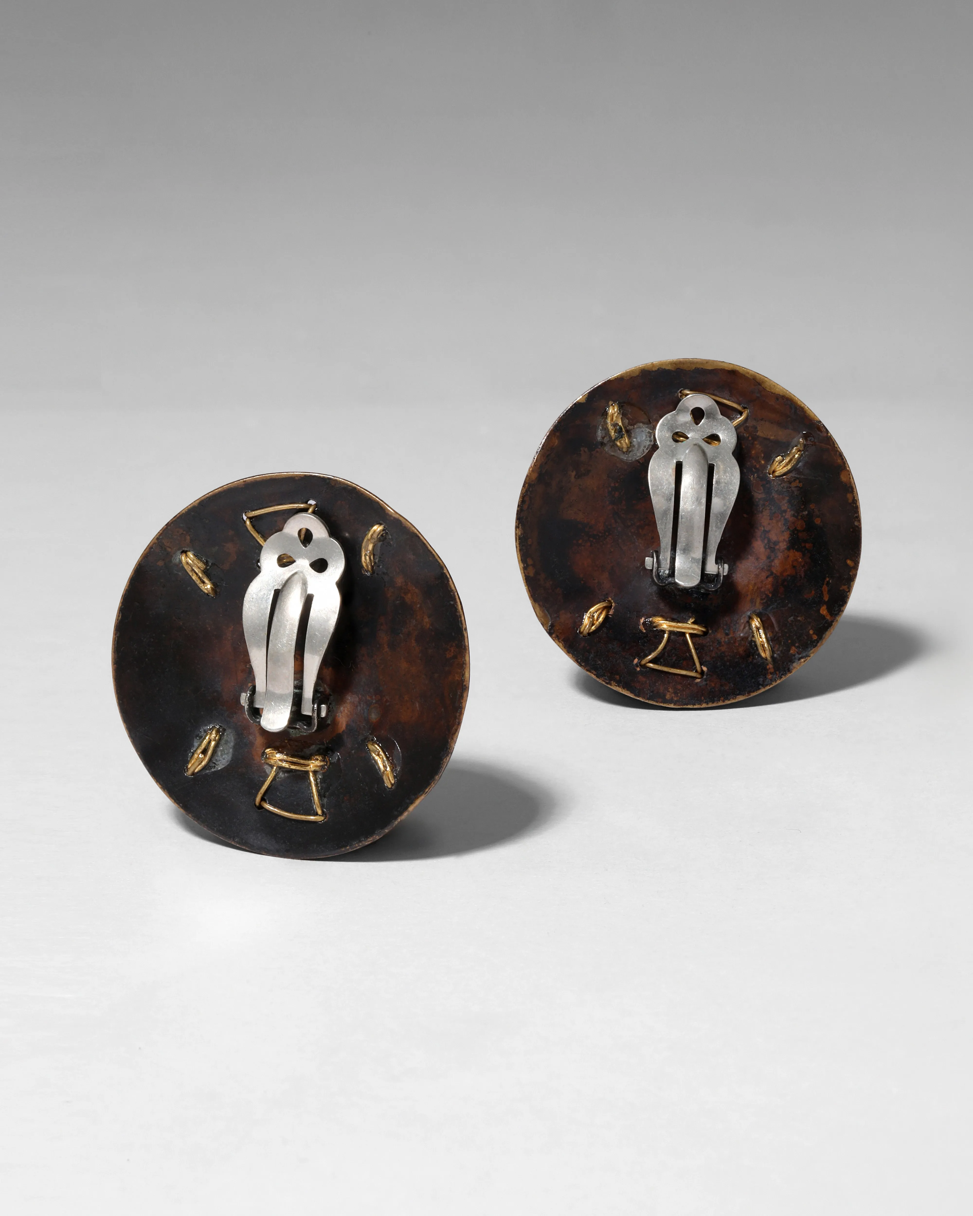 Vintage 1970s Artist Made Brass Clip On Earring sold by Alexis Bittar product image thumbnail 2
