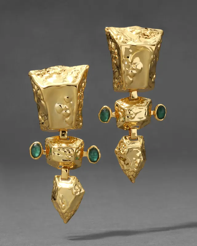 Brut Gold Totem Clip Earring made by Alexis Bittar