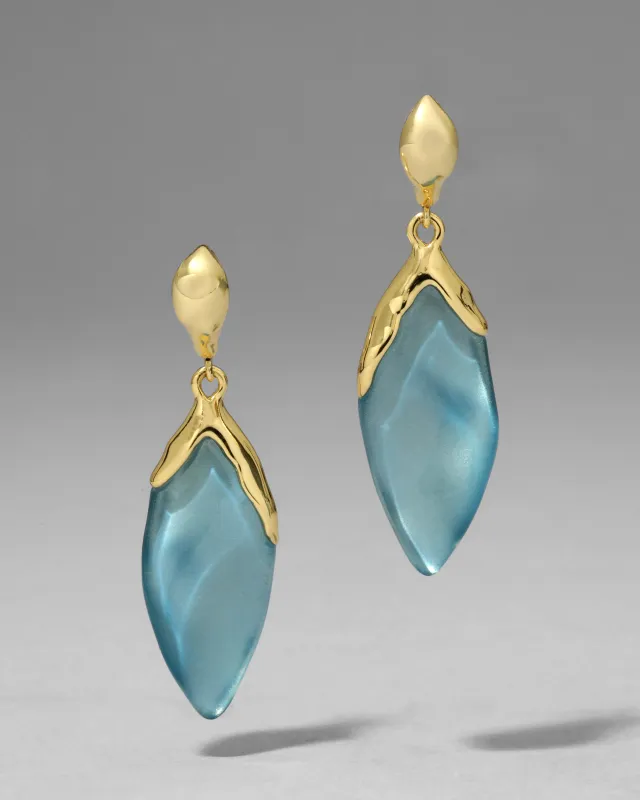 Lucite Petal Leverback Earring- Metallic Sky made by Alexis Bittar