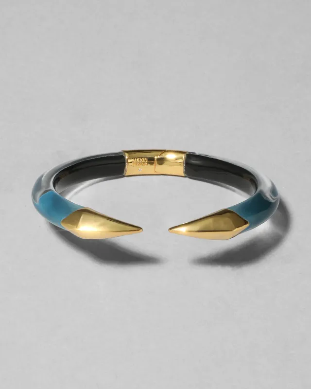 Mirrored Pyramid Brake Hinge Bracelet- Metallic Sky made by Alexis Bittar