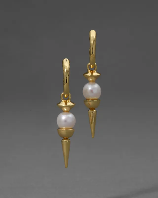 Perla Spear Drop Hoop Earring made by Alexis Bittar