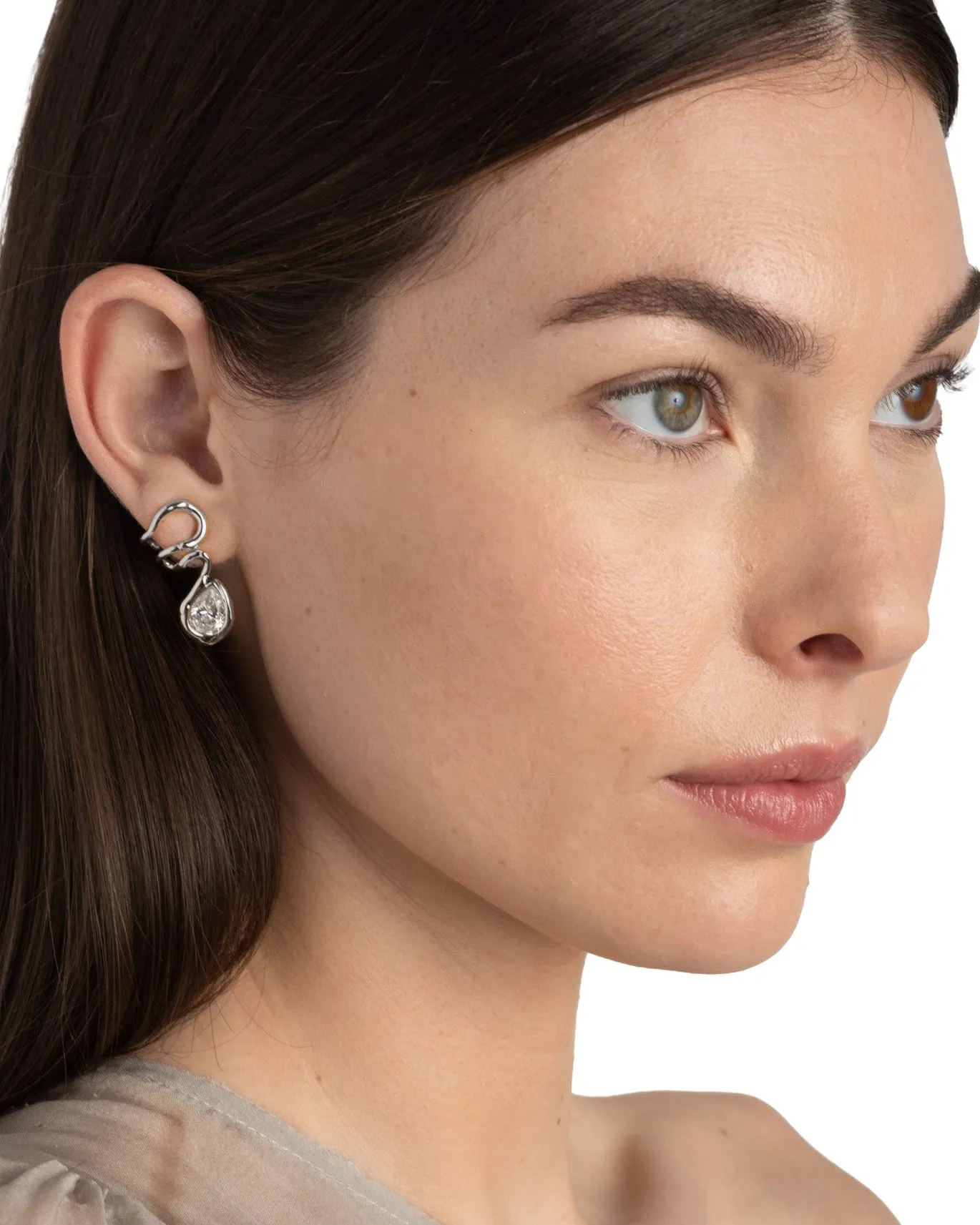 Asterales Floating Vine Post Earring- Silver sold by Alexis Bittar product image thumbnail 4