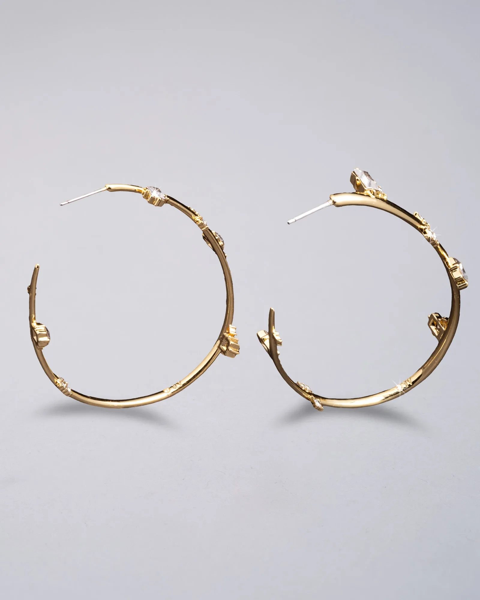 Jagged Crystal Studded Gold Hoop Earring sold by Alexis Bittar product image thumbnail 3