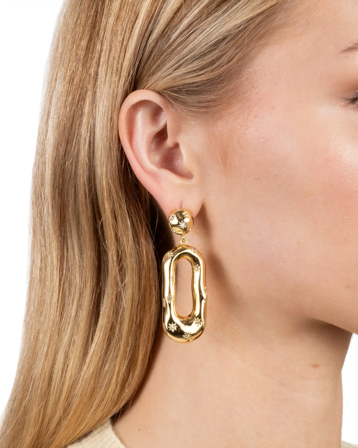 Starburst Crystal Gold Link Post Earring sold by Alexis Bittar product image thumbnail 2