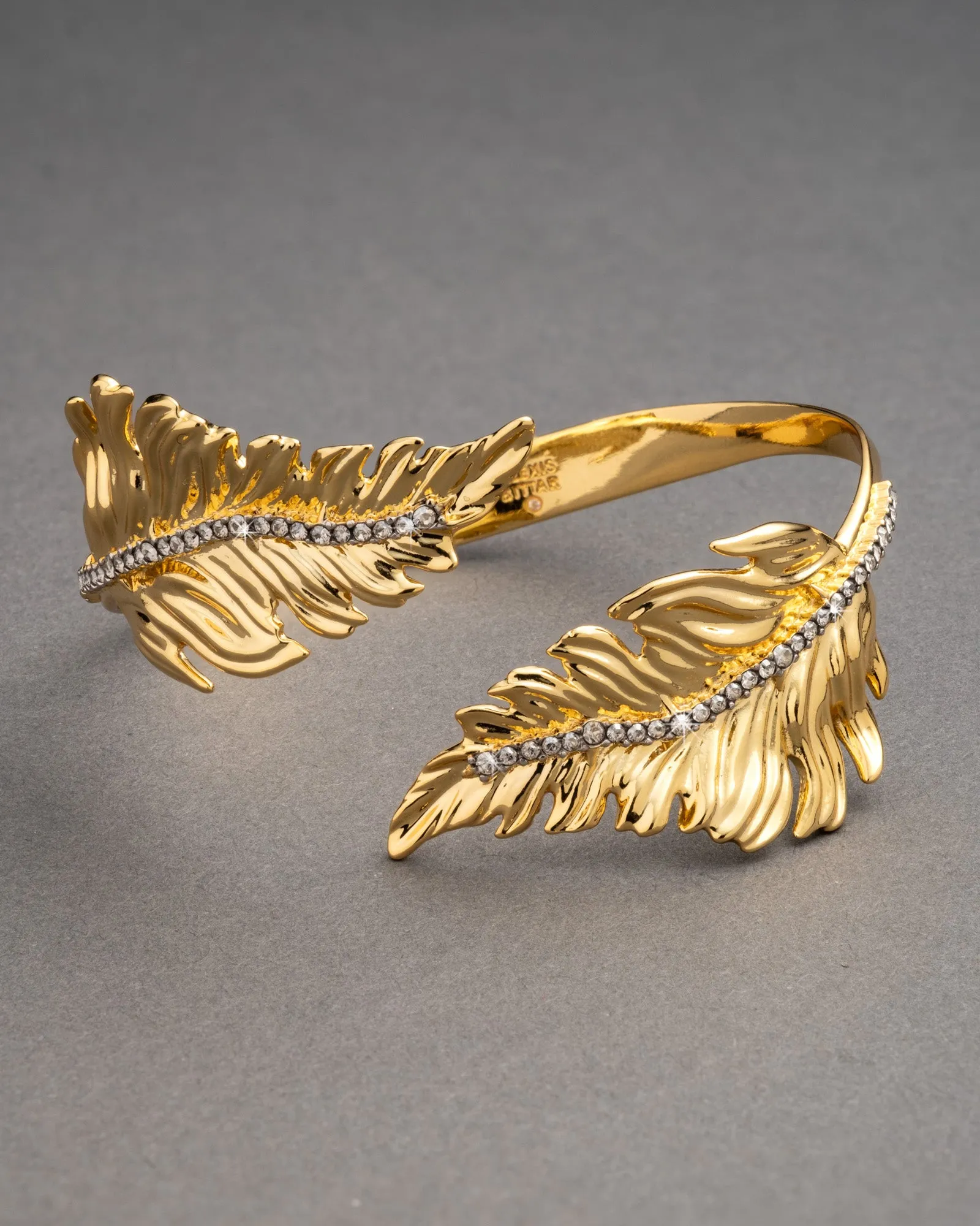 Double Pavé Feather Bypass Cuff Bracelet sold by Alexis Bittar product image thumbnail 3