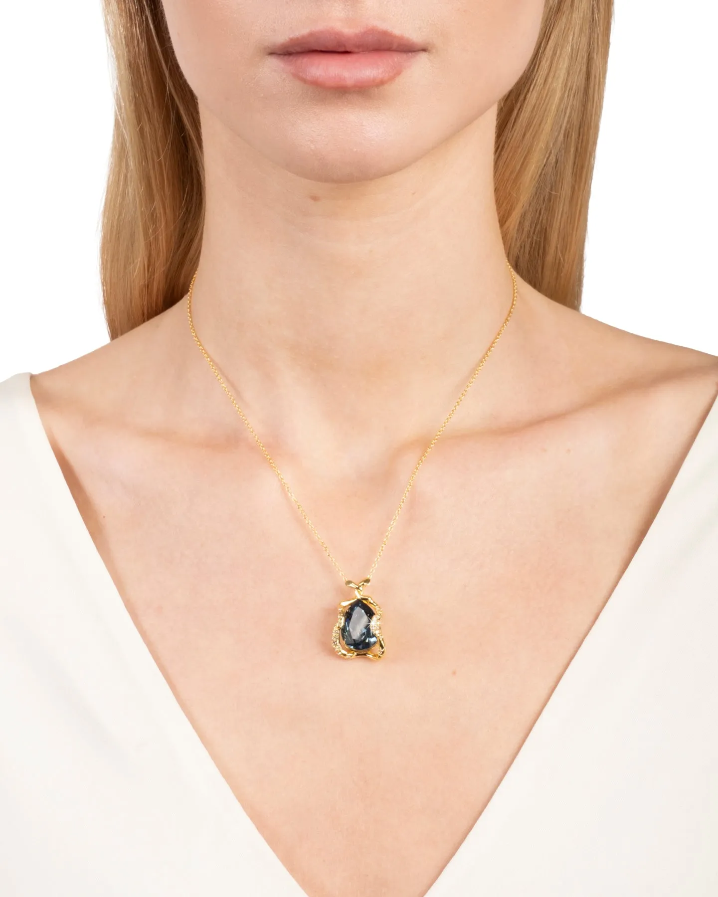 Liquid Vine Crystal Pendant Necklace- Sky sold by Alexis Bittar product image thumbnail 2
