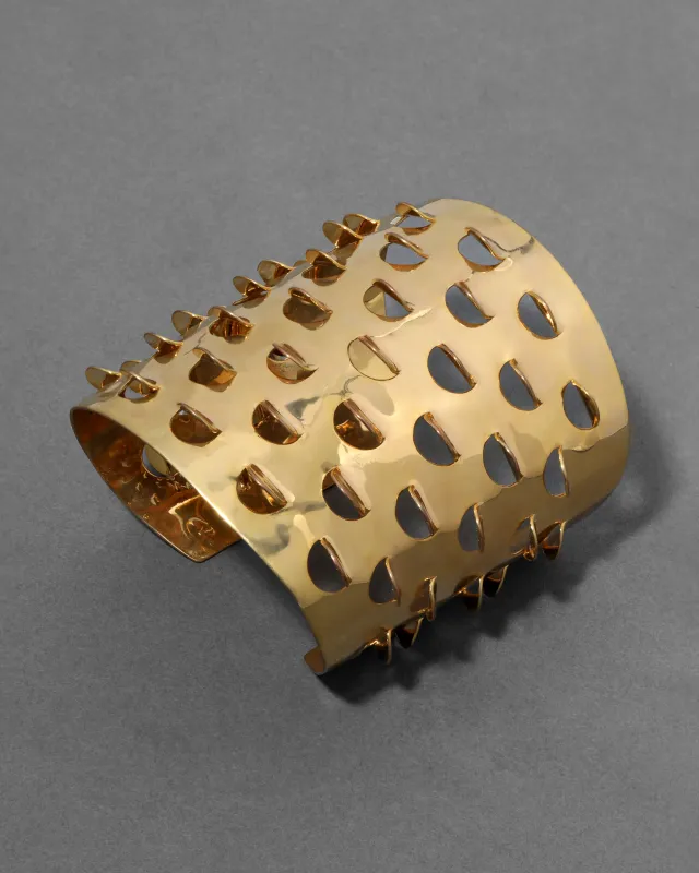 Archive Grater Gold Cuff Bracelet made by Alexis Bittar