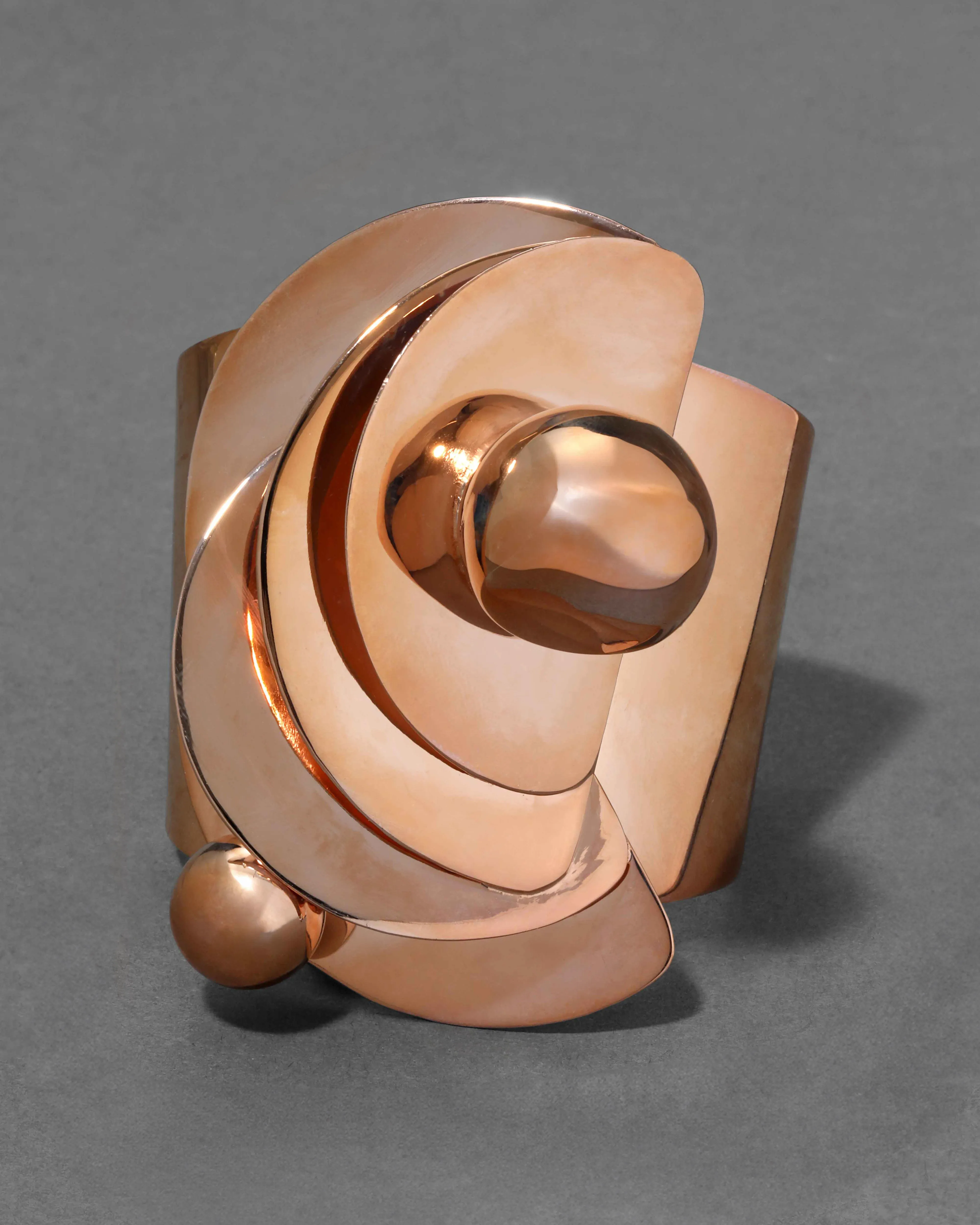 Archive Modernist Orb Layered Rose Gold Cuff Bracelet sold by Alexis Bittar product image thumbnail 2