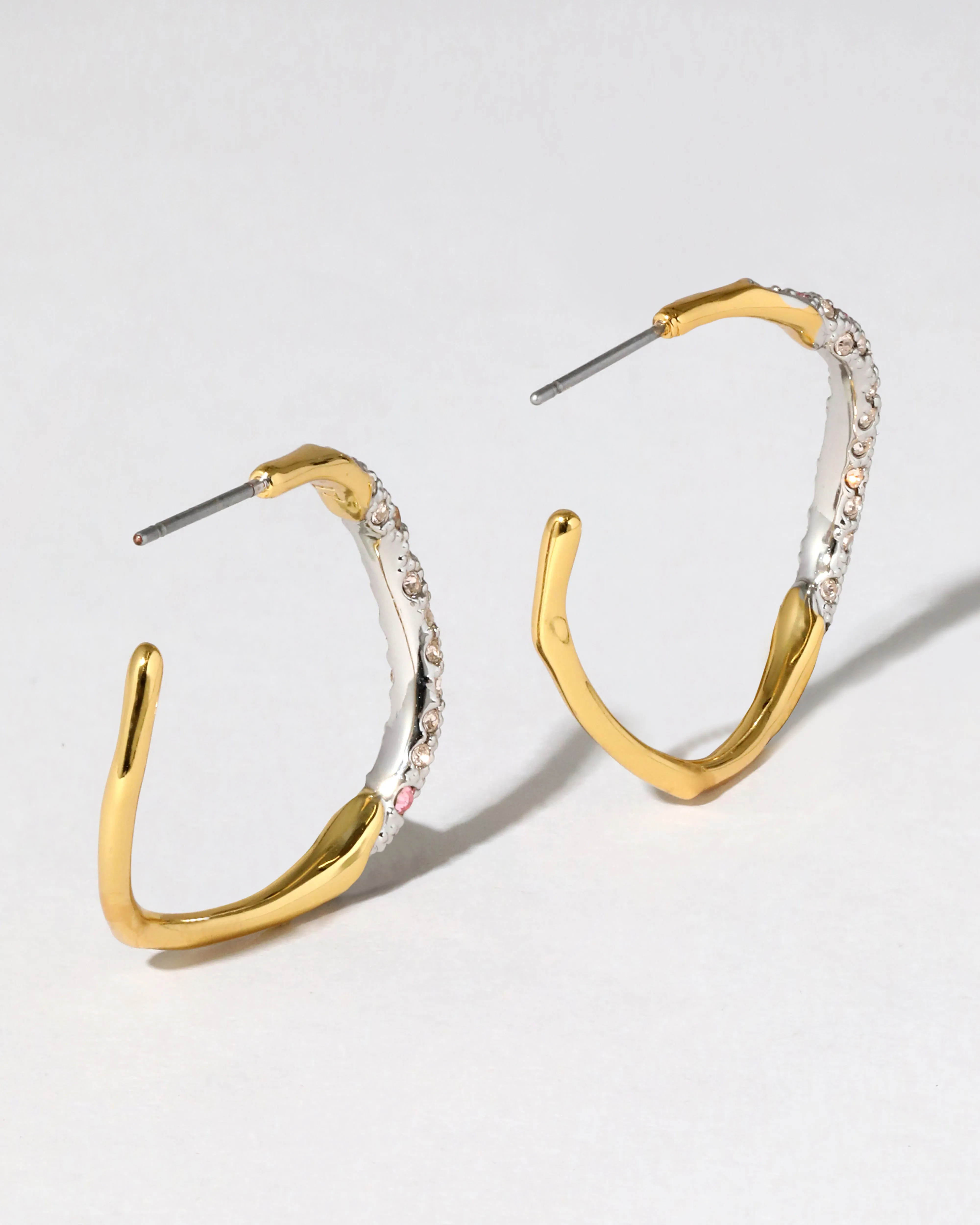 Two Tone Pave Hoop Earring- Petal sold by Alexis Bittar product image thumbnail 3