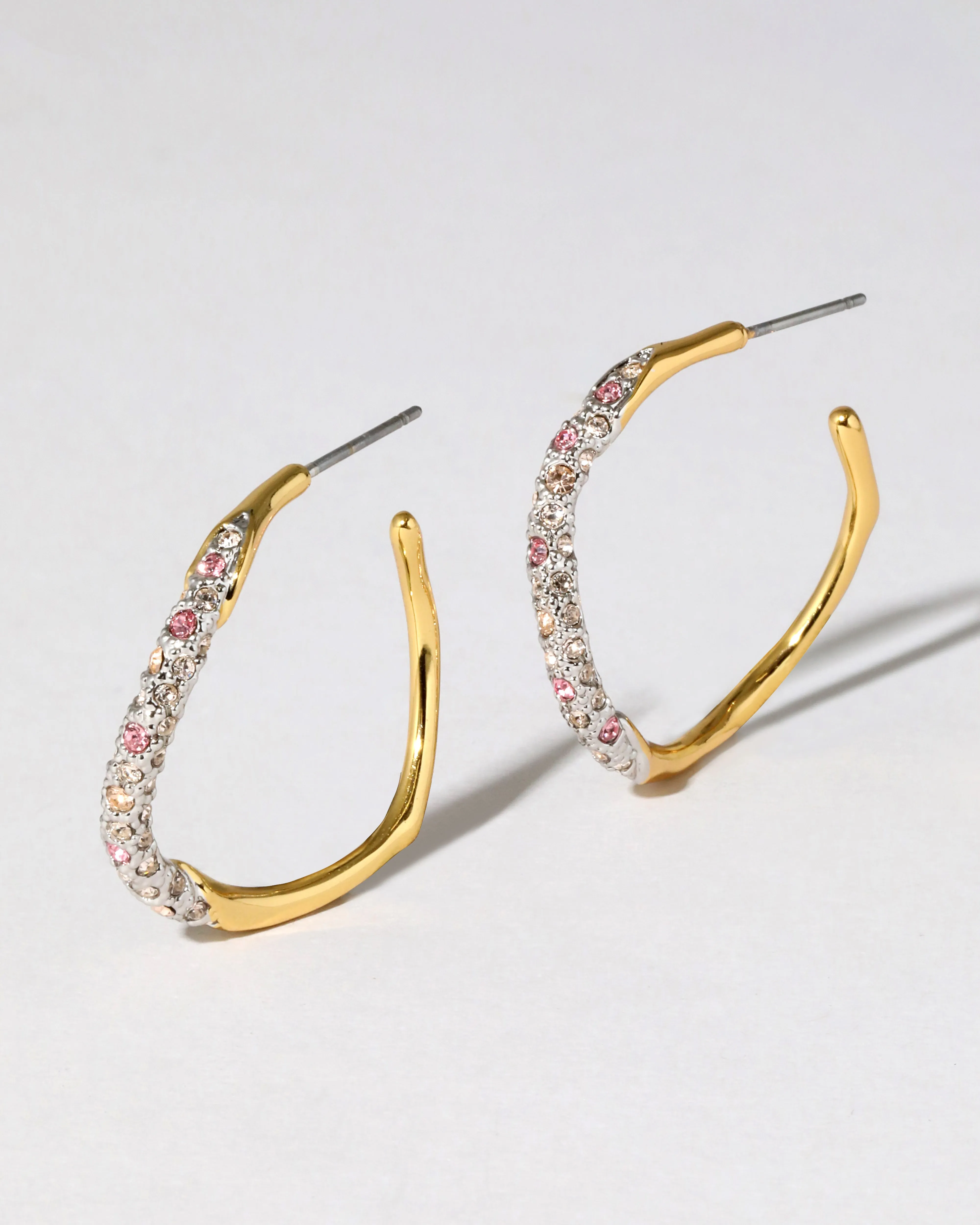 Two Tone Pave Hoop Earring- Petal sold by Alexis Bittar