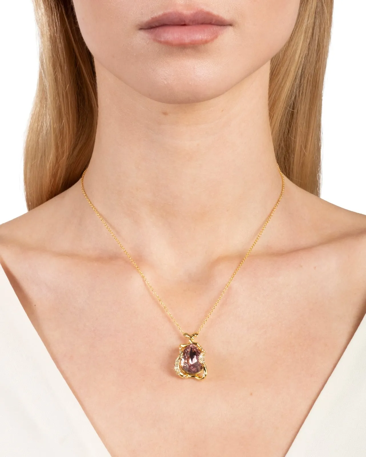 Liquid Vine Crystal Pendant Necklace- Petal sold by Alexis Bittar product image thumbnail 2