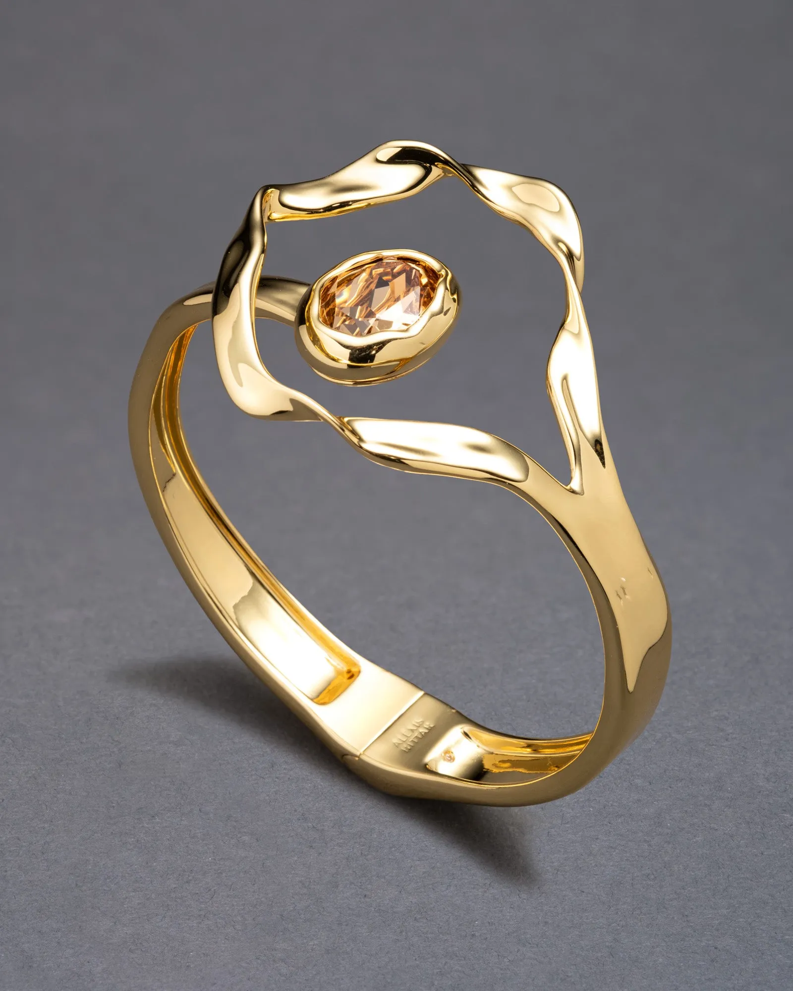 Crumpled Orbit Crystal Hinge Bracelet- Dune sold by Alexis Bittar product image thumbnail 3