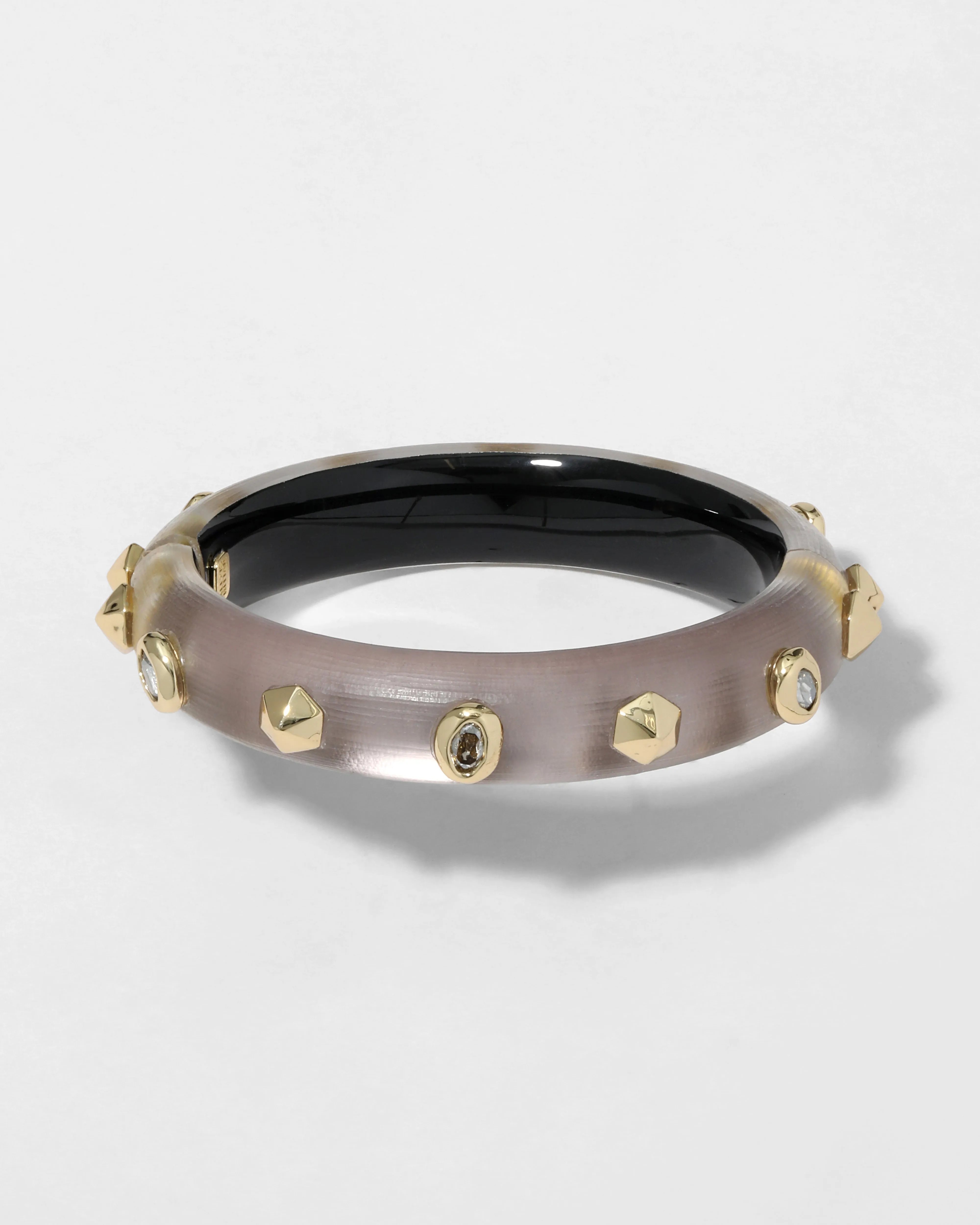 Archive Stone Studded Small Lucite Hinge Bracelet - Rose Grey sold by Alexis Bittar product image thumbnail 2