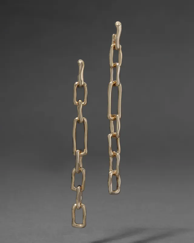Archive Long Gold Chain Link Post Earring made by Alexis Bittar