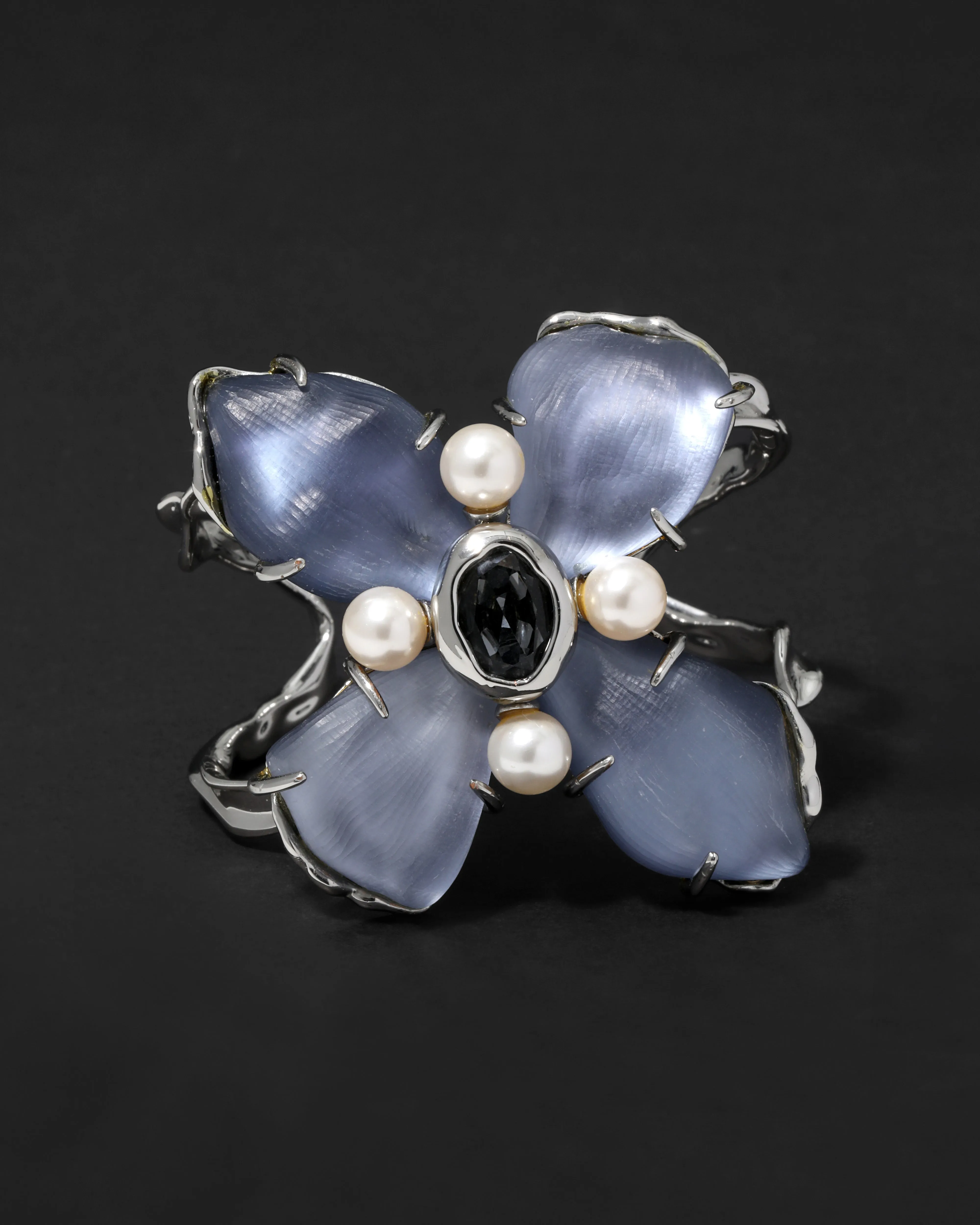 Archive Byzantine Lucite Flower Cuff Bracelet - Ocean sold by Alexis Bittar product image thumbnail 2