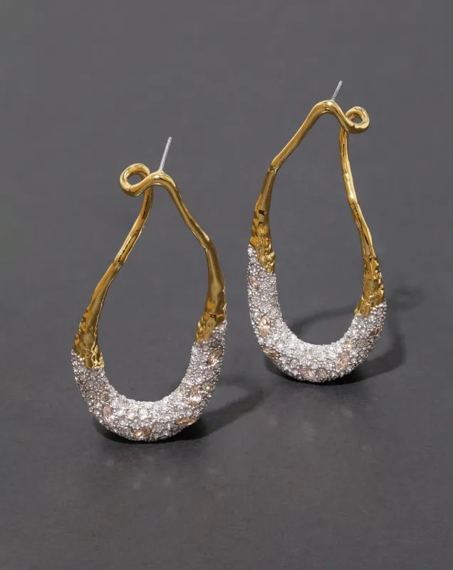 Solanales Crystal Wrap Around Link Earring- Gold made by Alexis Bittar