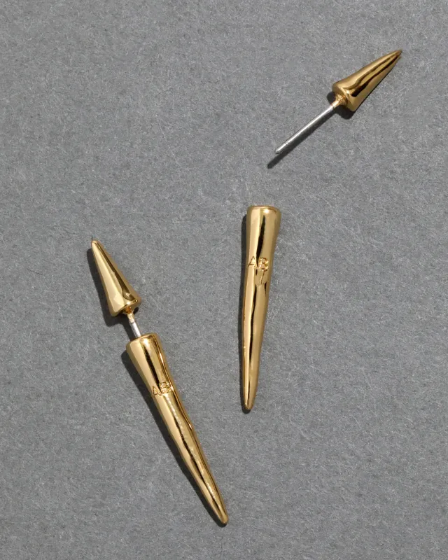 Retro Memphis Front Back Spike Stud Earring - Gold made by Alexis Bittar