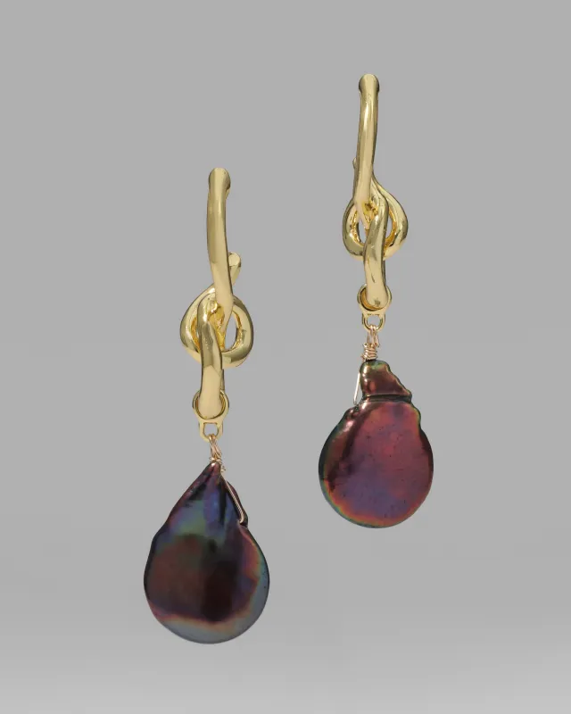 Asterales Knot Post Drop Earring- Peacock Pearl made by Alexis Bittar