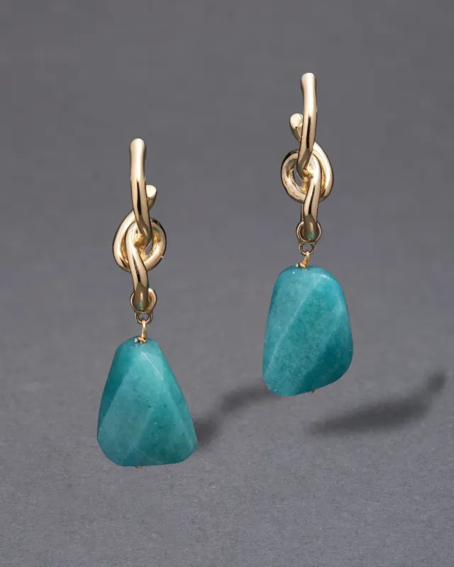 Asterales Knot Post Drop Earring- Marine Chalcedony made by Alexis Bittar
