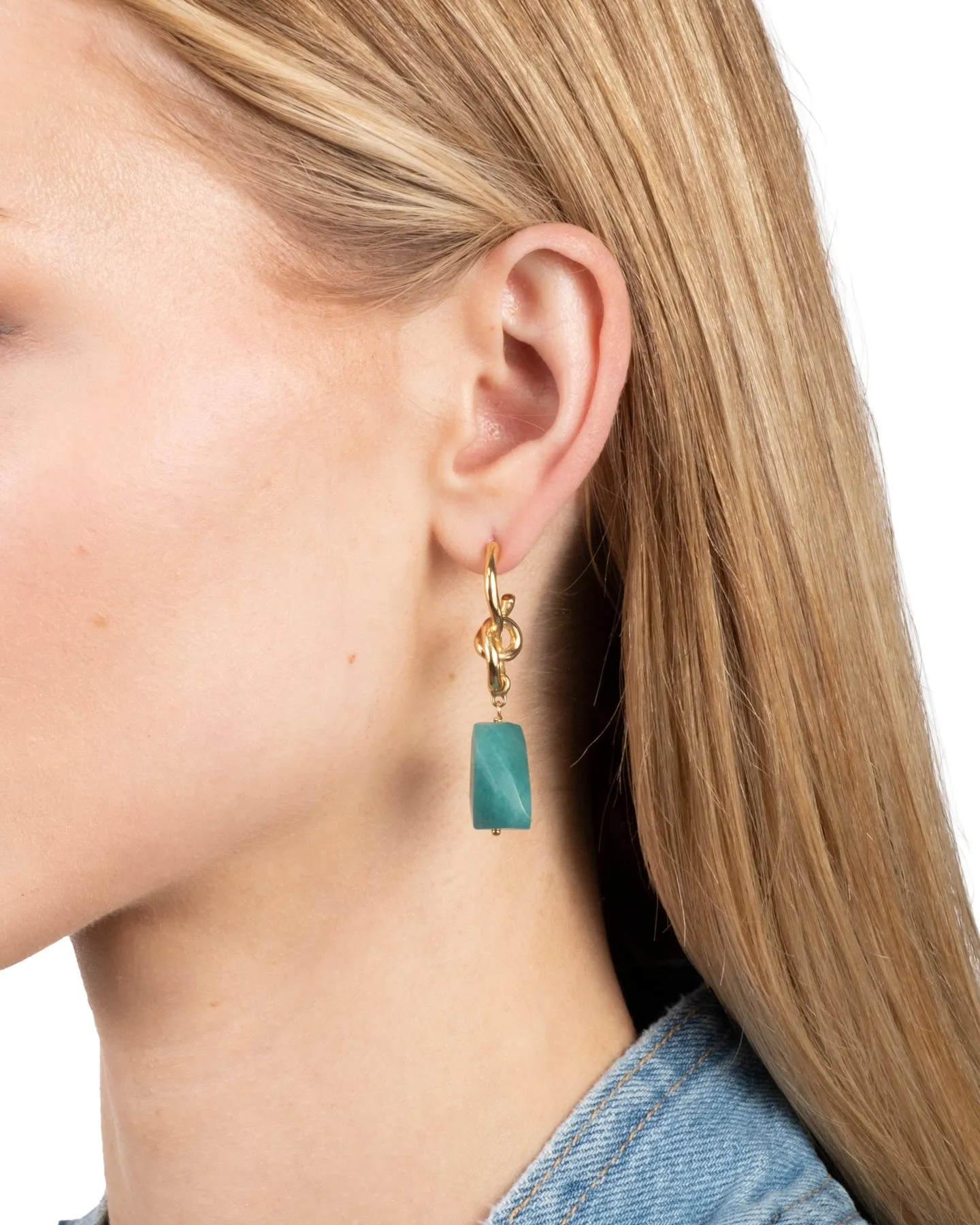 Asterales Knot Post Drop Earring- Marine Chalcedony sold by Alexis Bittar product image thumbnail 2