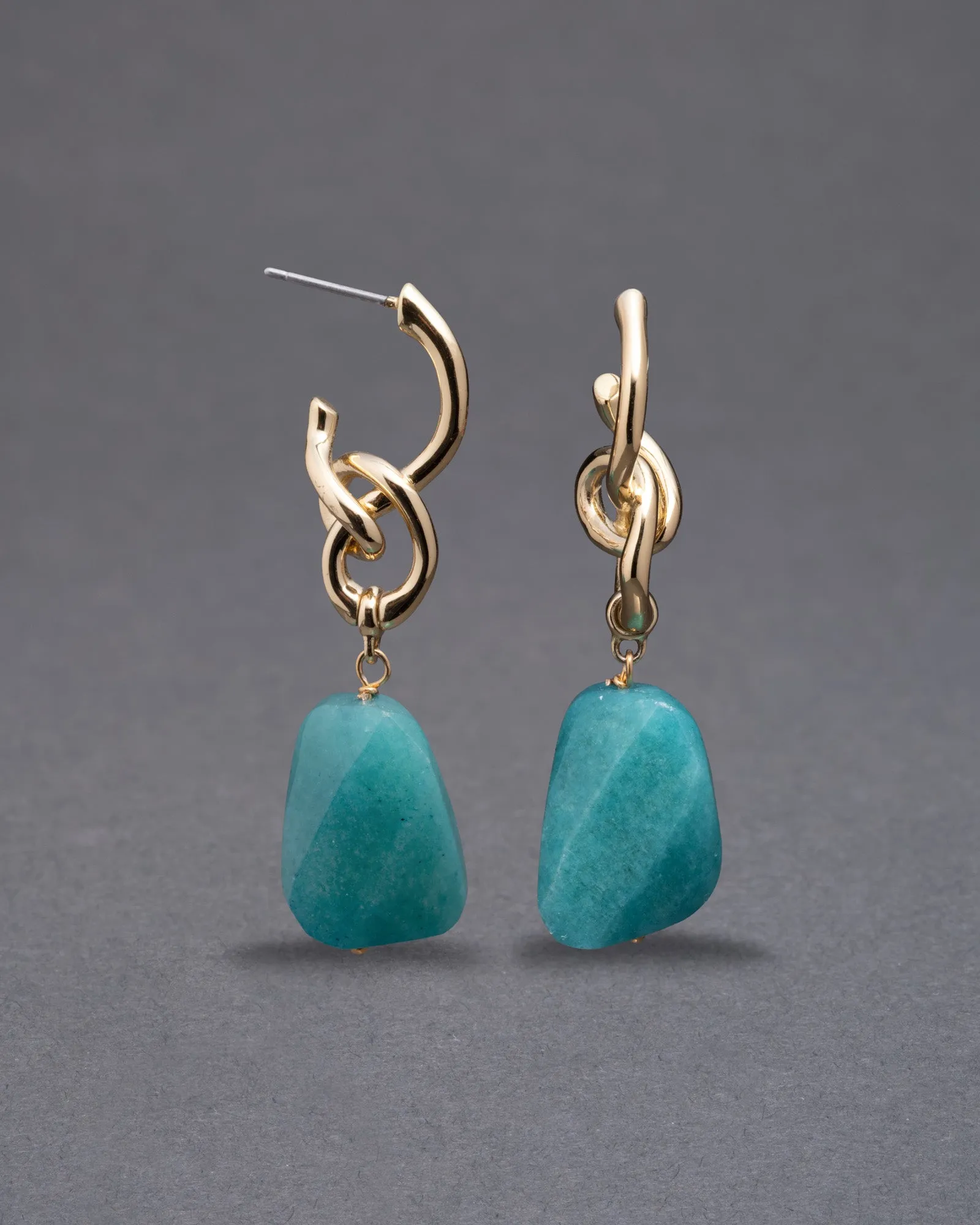 Asterales Knot Post Drop Earring- Marine Chalcedony sold by Alexis Bittar product image thumbnail 3