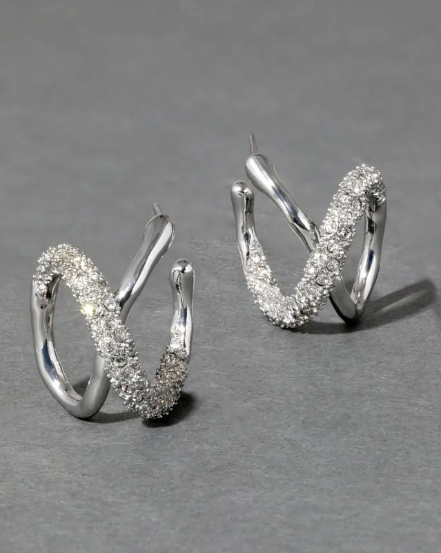 Solanales Twisted Orbit Hoop Earring- Silver made by Alexis Bittar