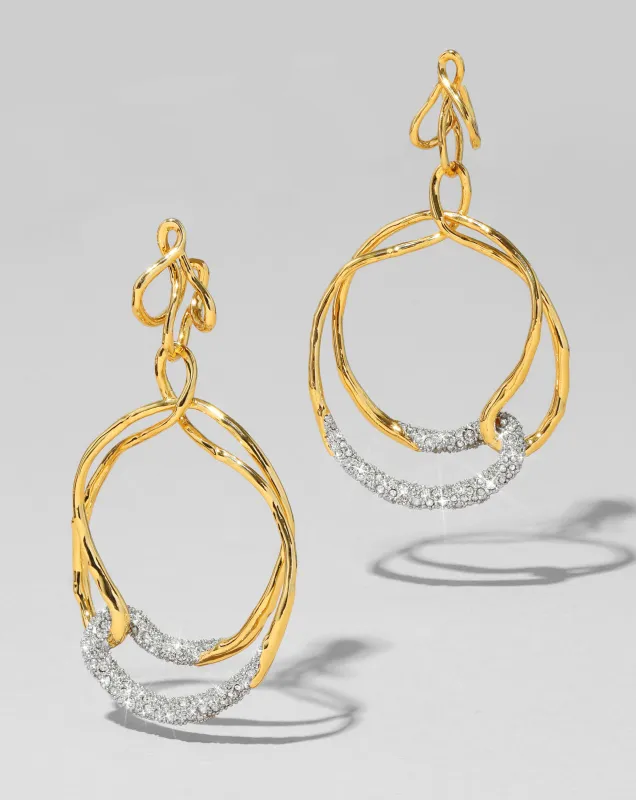Solanales Twisted Drop Hoop Earring made by Alexis Bittar