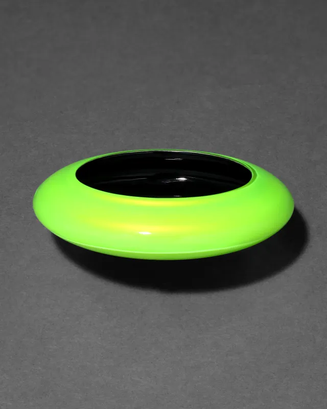 Lucite Saucer Bangle Bracelet- Fluorescent Yellow made by Alexis Bittar