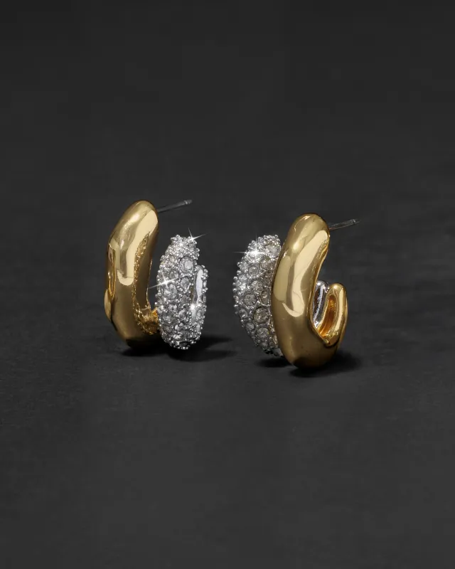 Solanales Crystal Double Hoop Earring made by Alexis Bittar