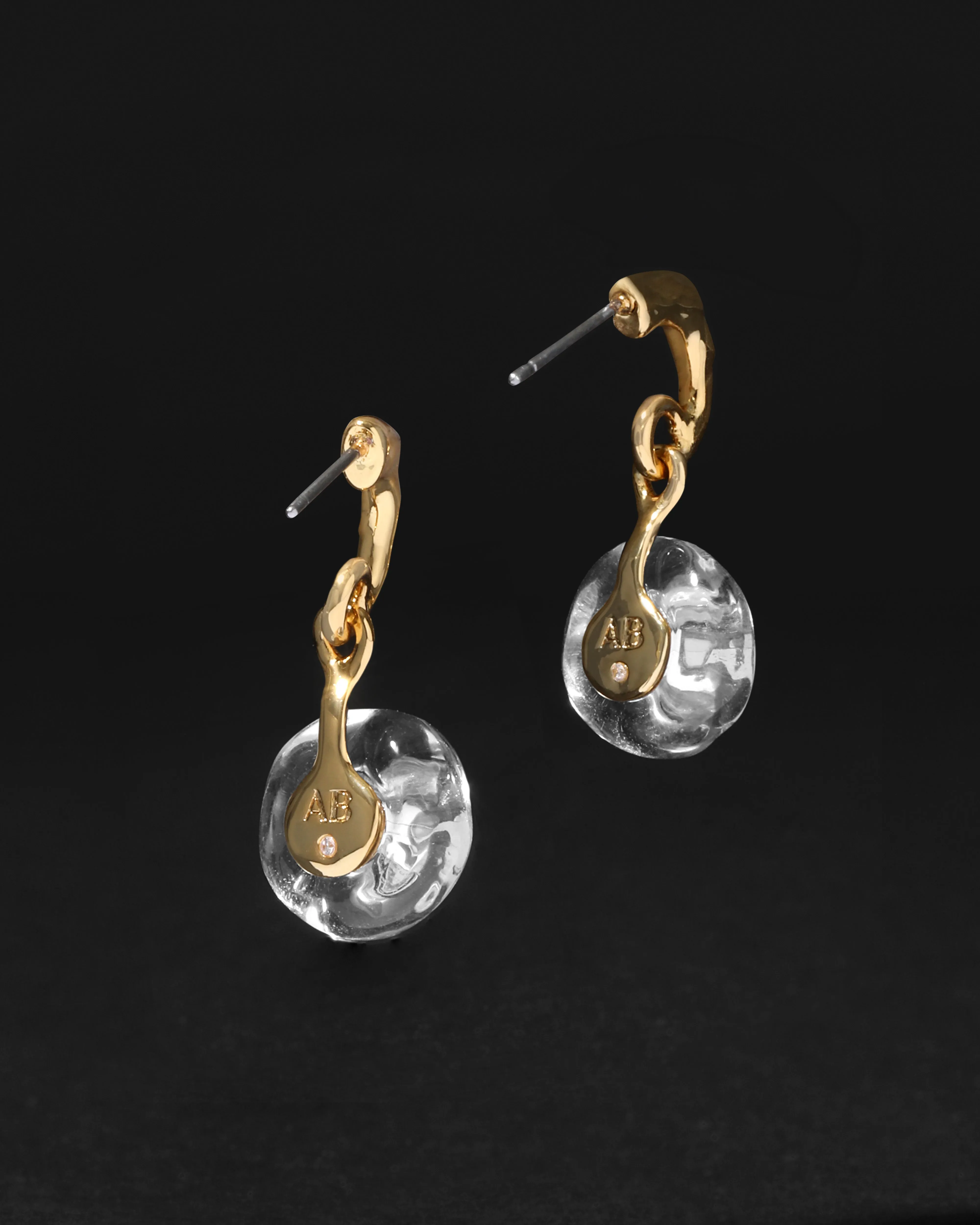Liquid Lucite Crystal Petite Drop Hoop Earring sold by Alexis Bittar product image thumbnail 4